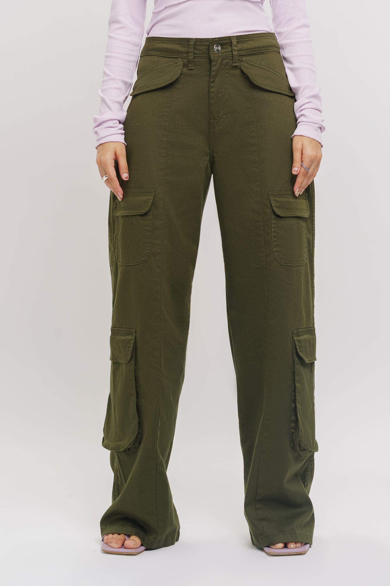 too green cargo jeans
