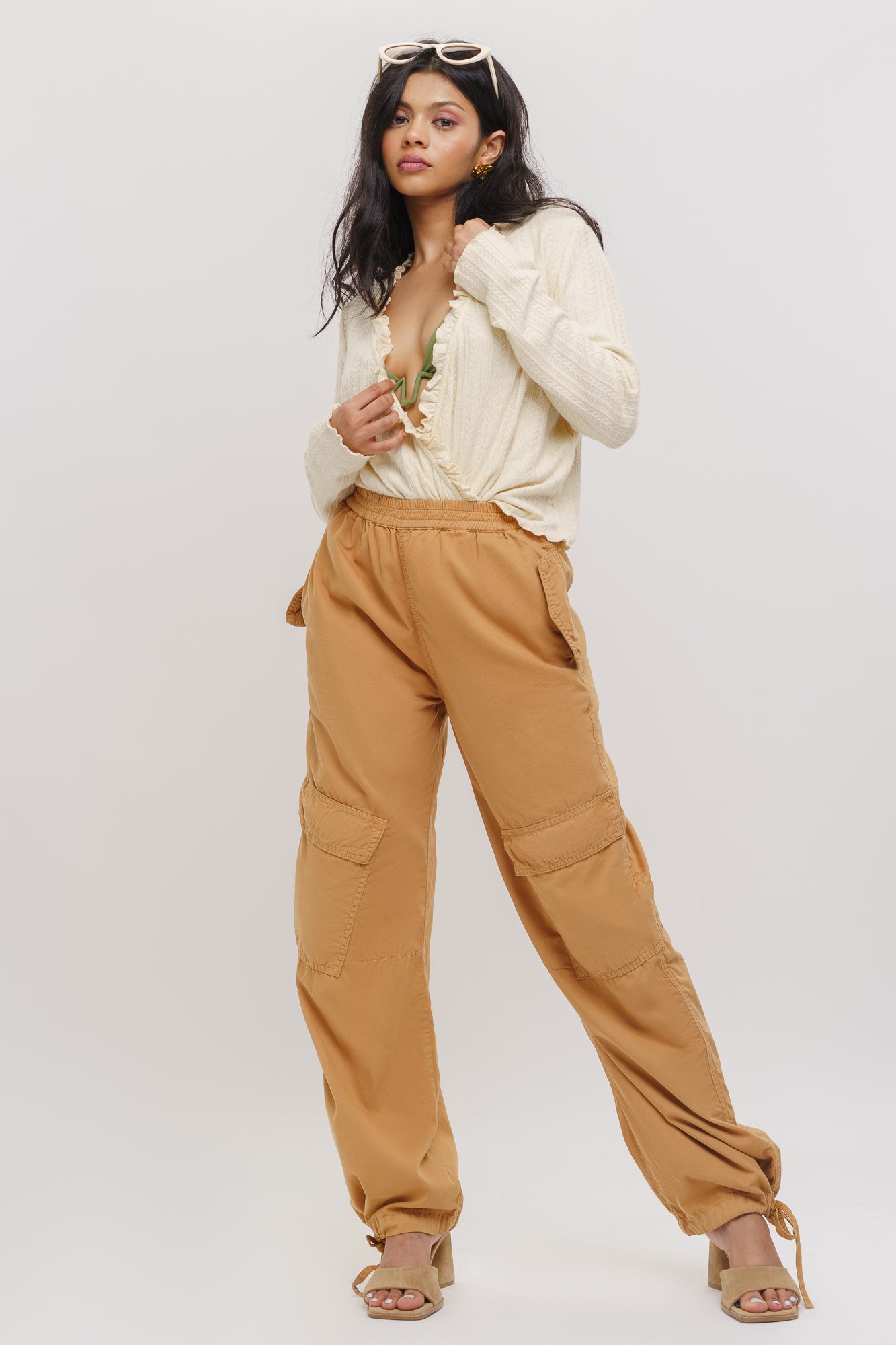 SAND TAPERED PANTS