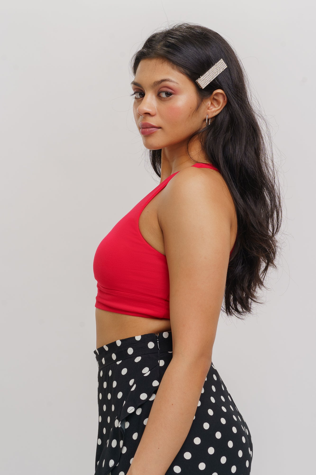 RED ONE SHOULDER TOP
