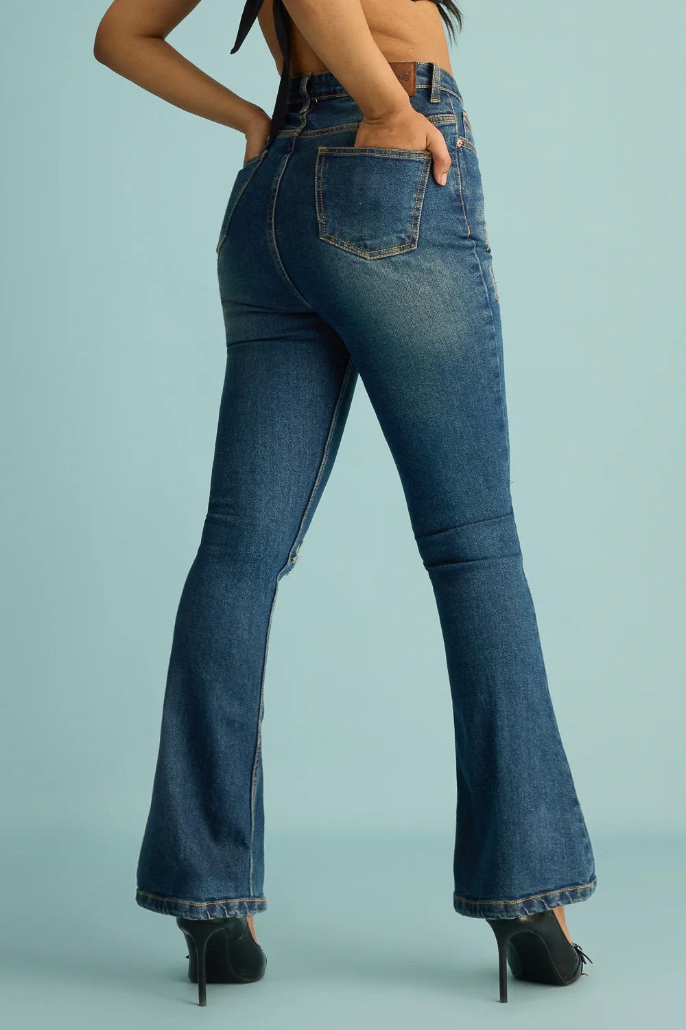 Retro Chic Blue Women's Bootcut Jeans