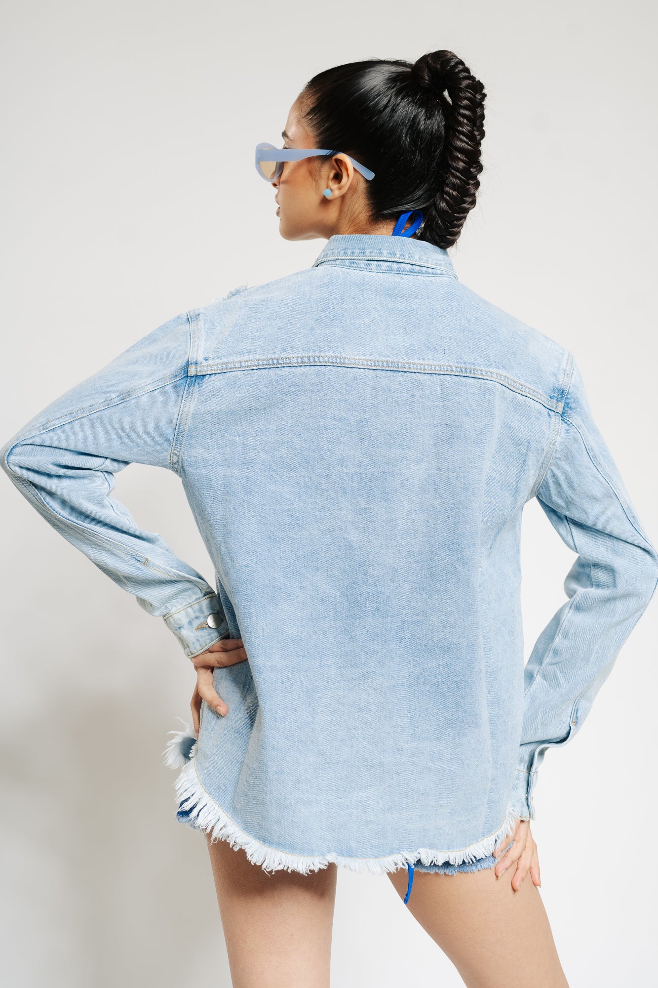 Blue B | Jackets & Coats | Vintage Distressed Denim Jacket Oversized |  Poshmark