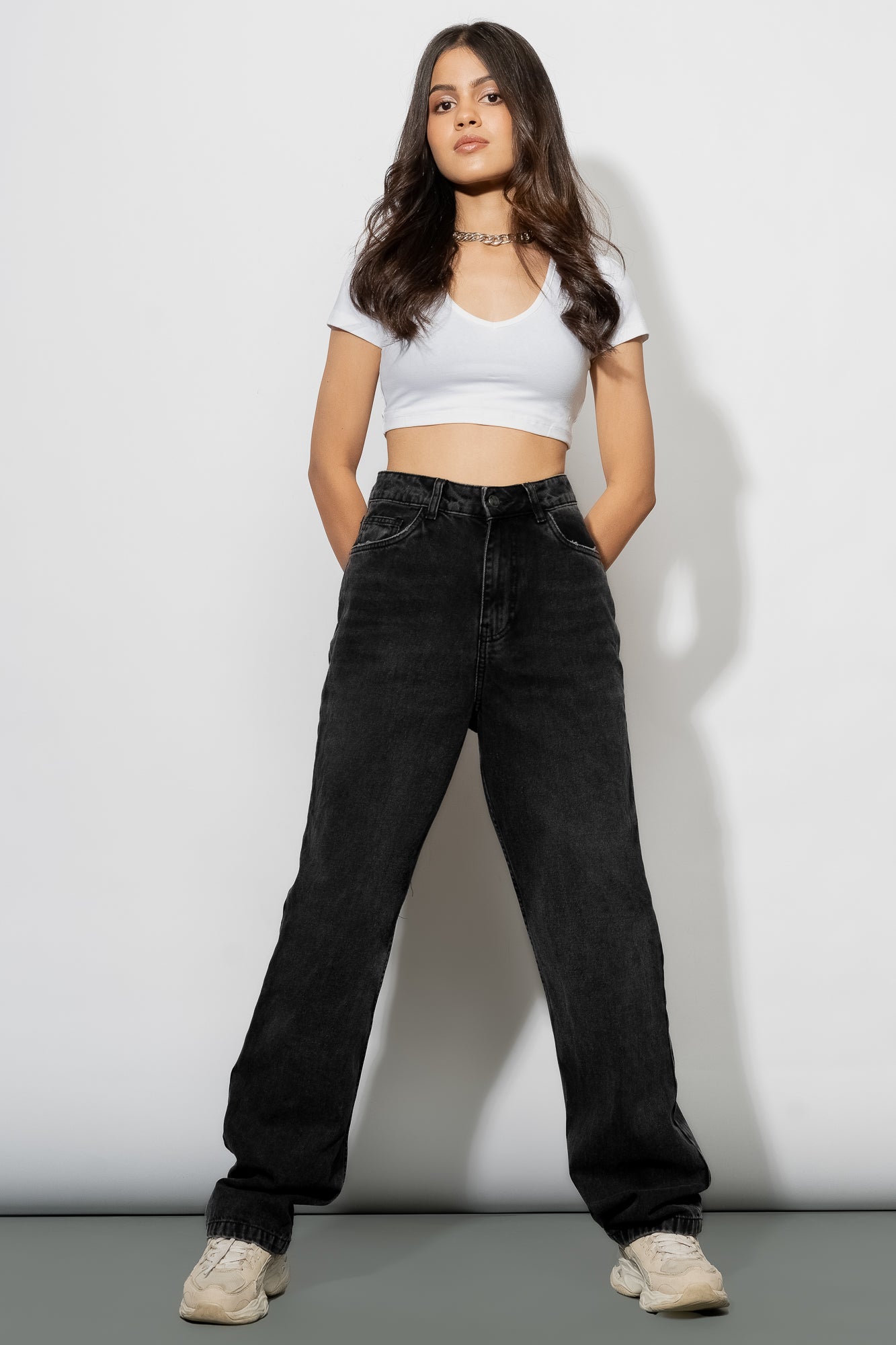 Charcoal straight jeans