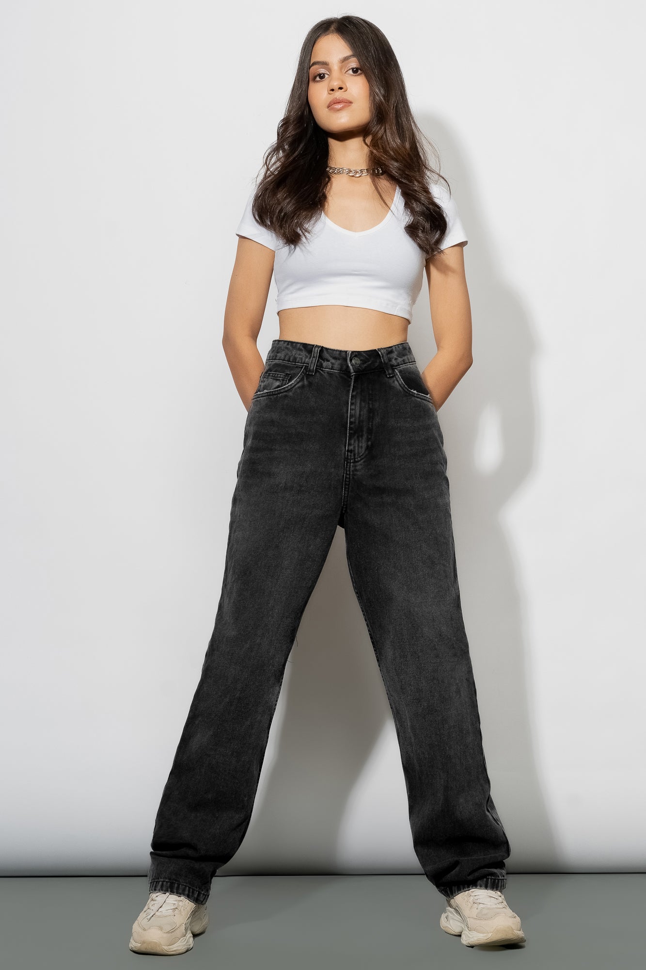 Charcoal Straight Jeans