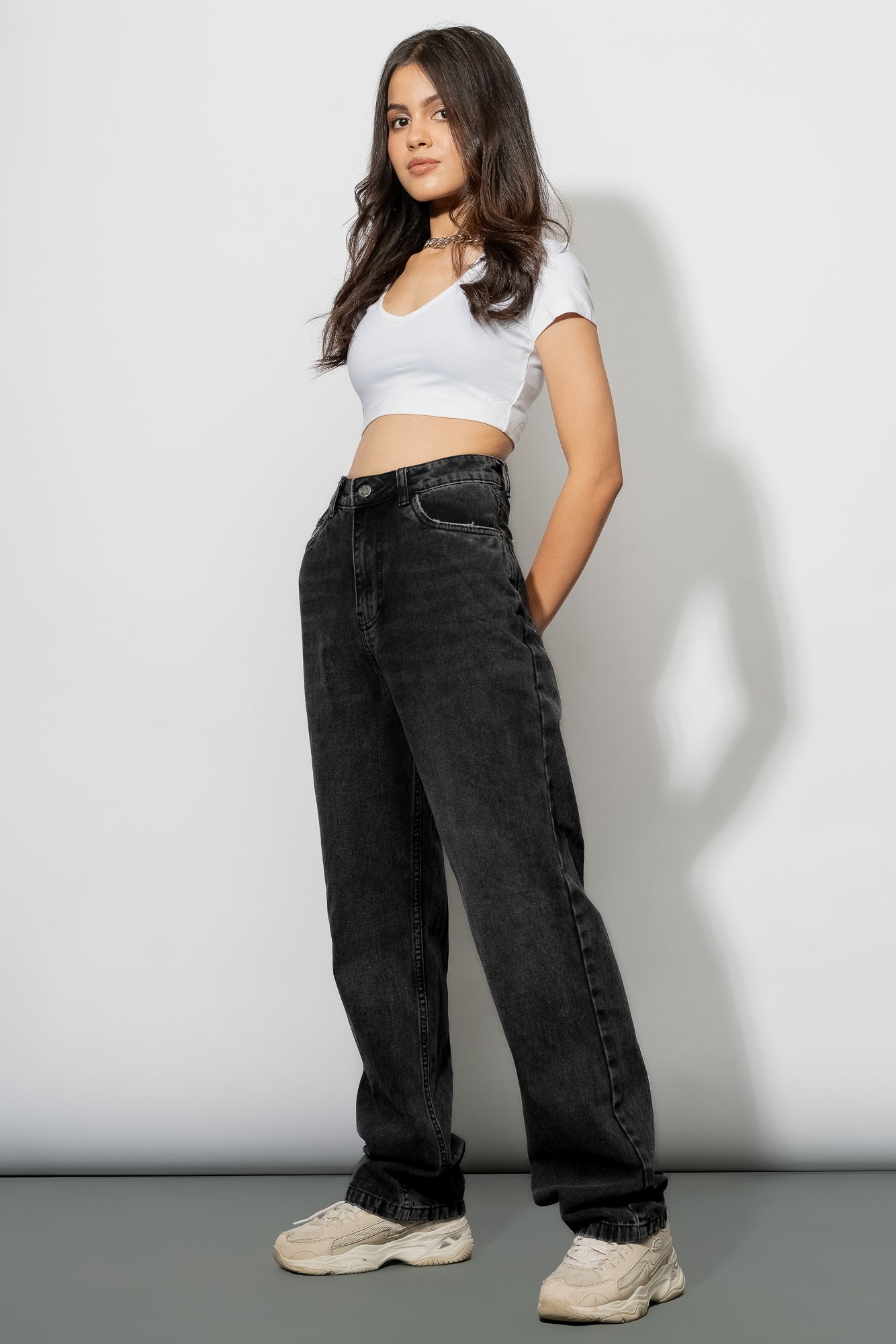 Charcoal Straight Jeans