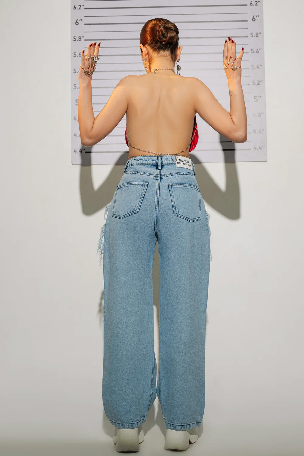 Ripped Detailed Straight Pants