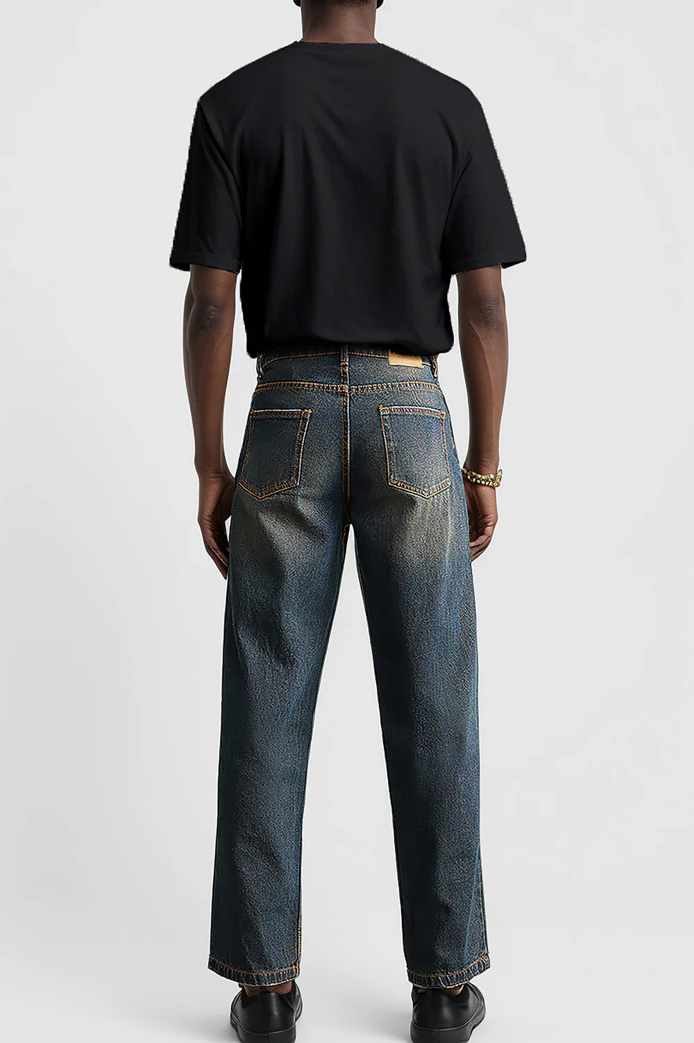 Rustic Blue Men's Straight Jeans