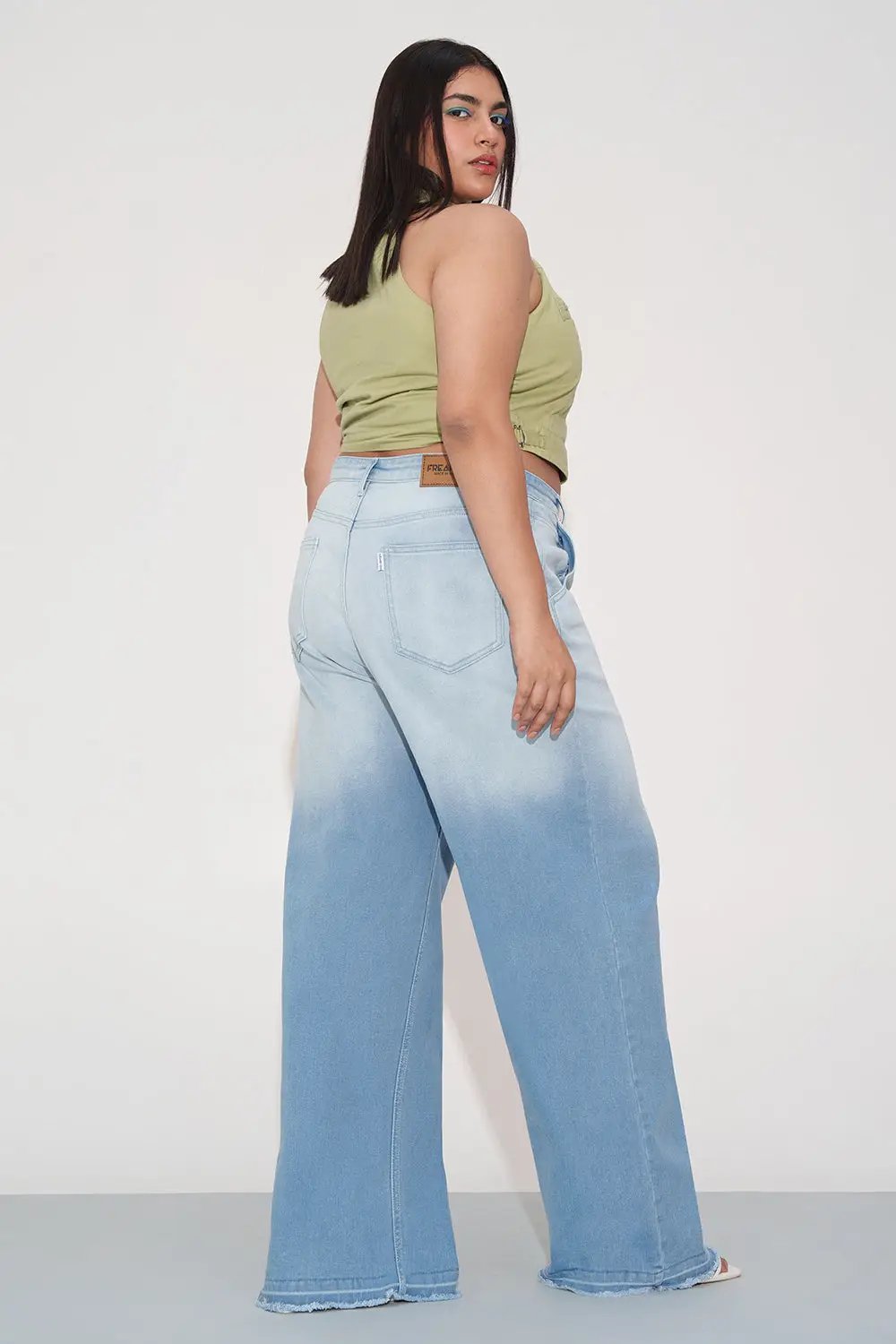 Cerulean Crush Curve Wide Leg Jeans