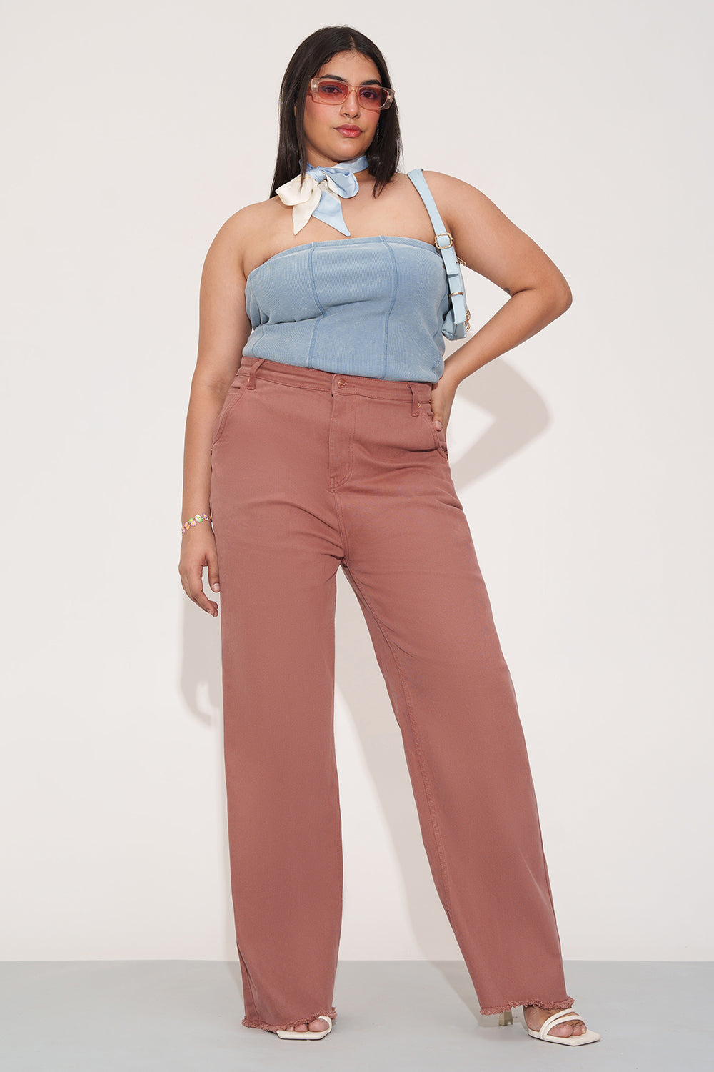 Burnt Blush Curve Straight Fit Jeans