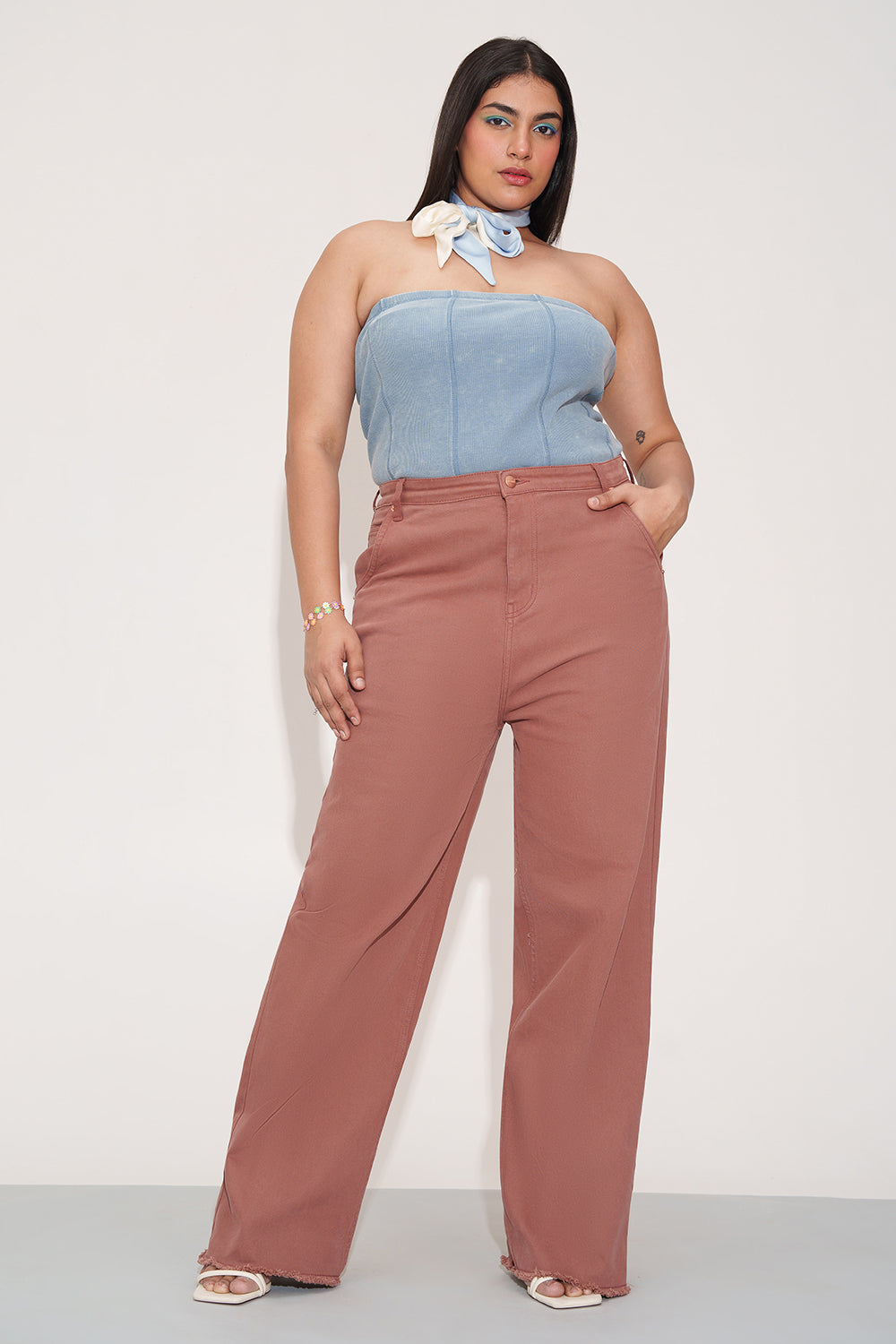 Burnt Blush Curve Straight Fit Jeans