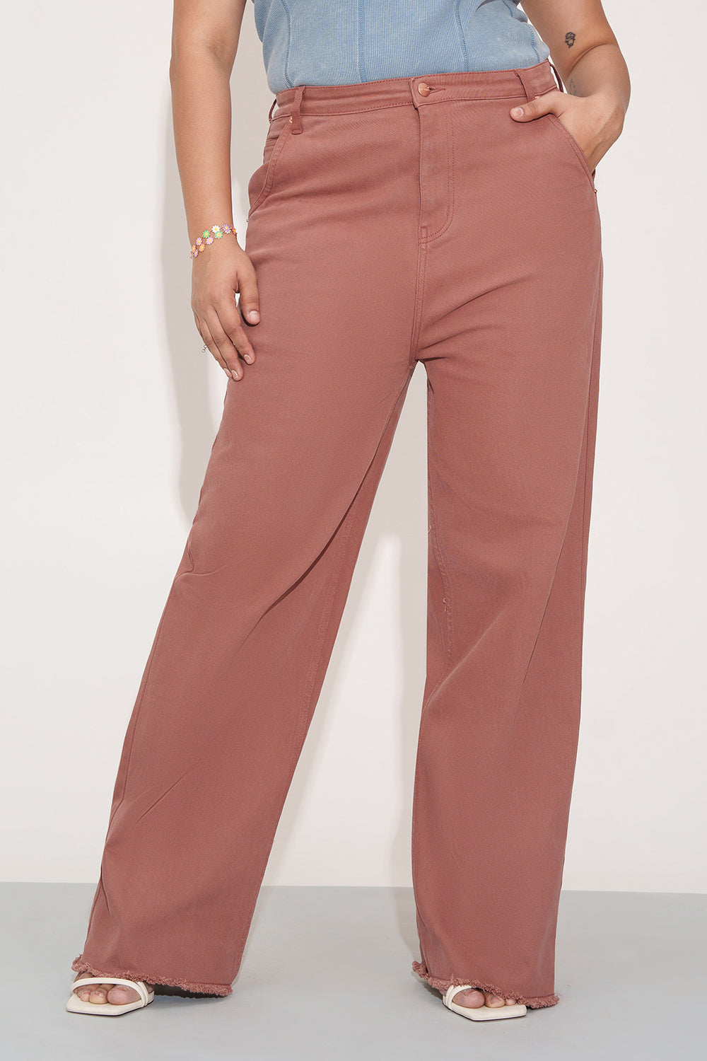 Burnt Blush Curve Straight Fit Jeans