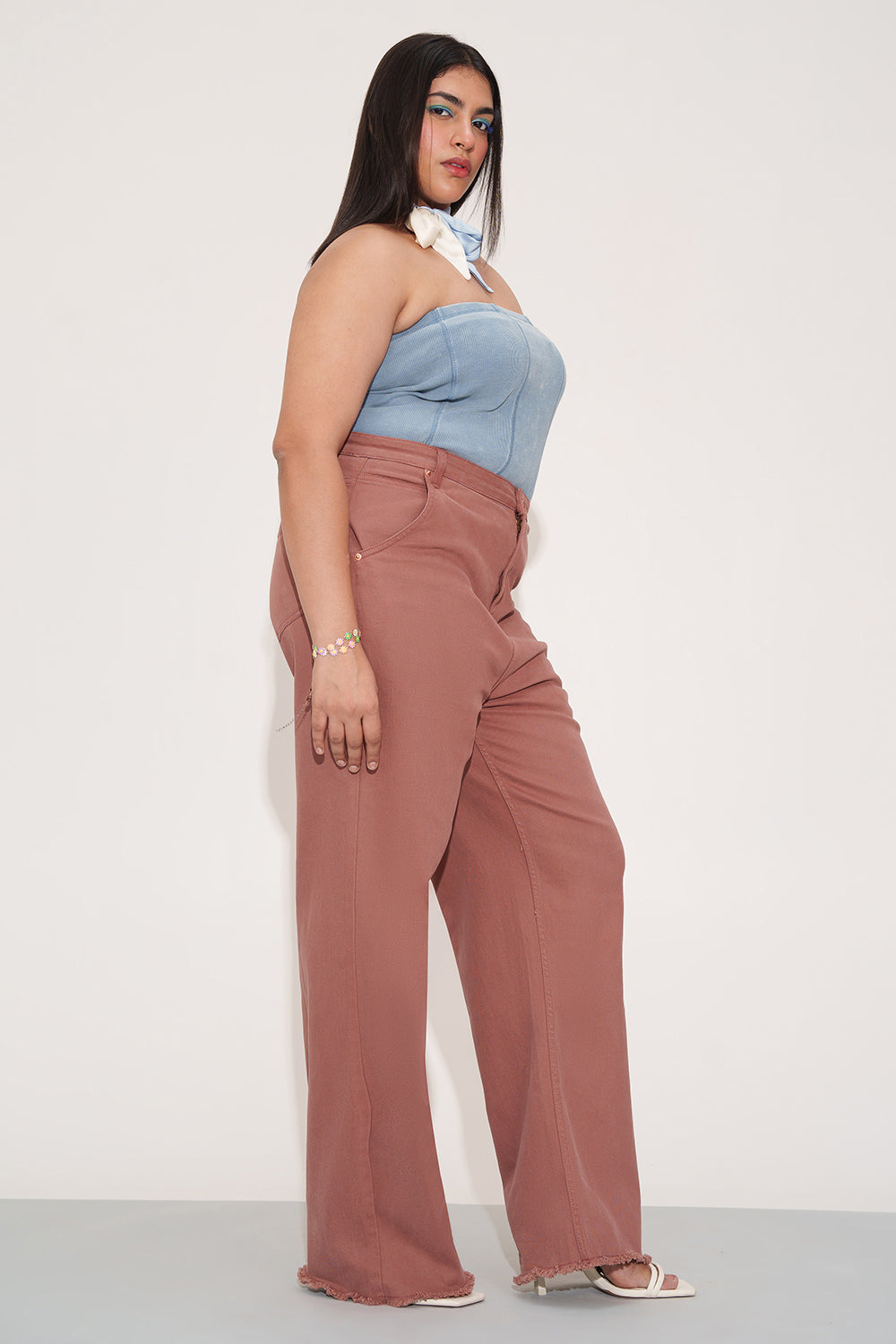 Burnt Blush Curve Straight Fit Jeans