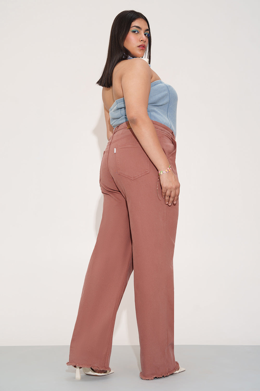 Burnt Blush Curve Straight Fit Jeans