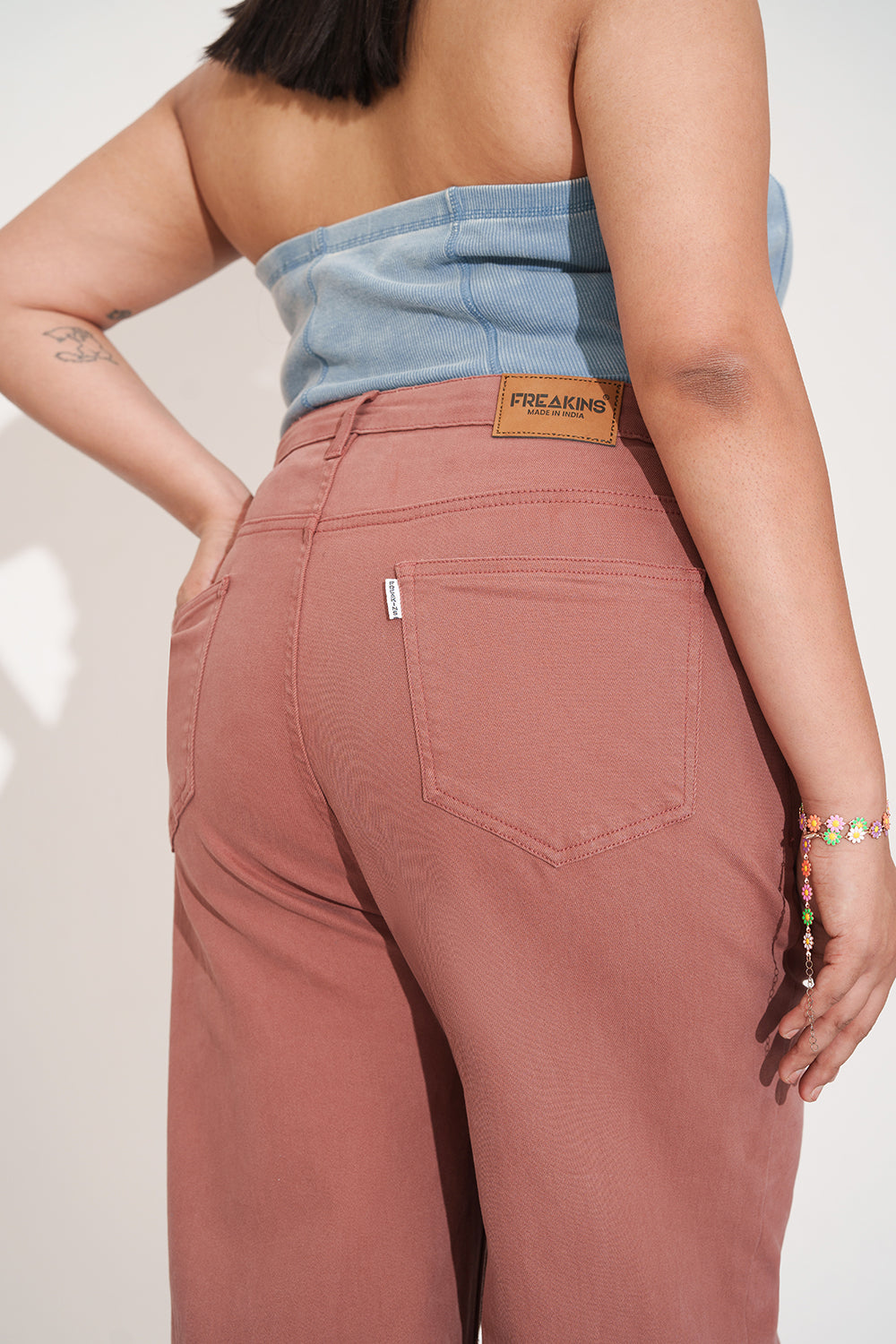 Burnt Blush Curve Straight Fit Jeans