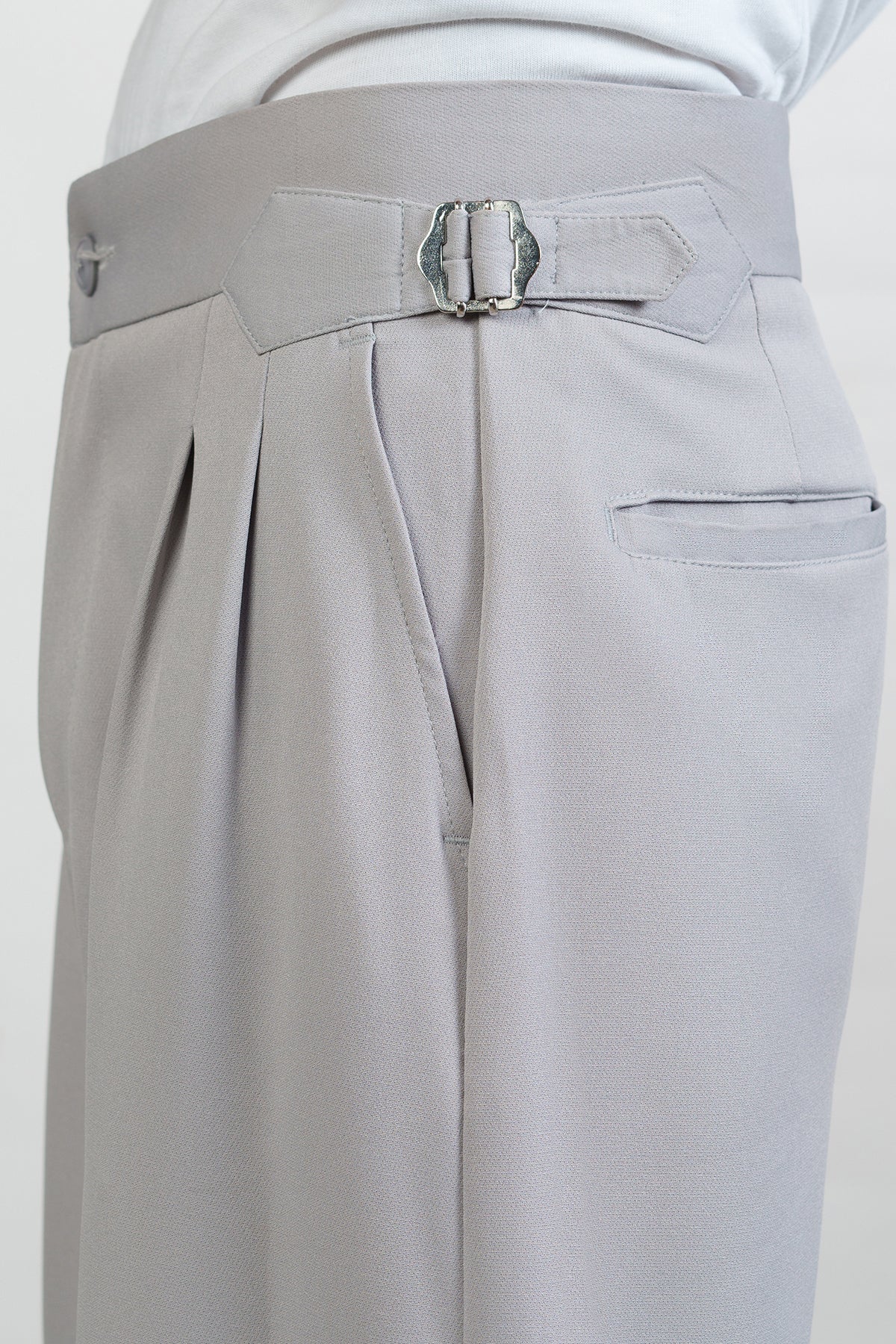 Ice Grey Side Detail Men's Korean Pants