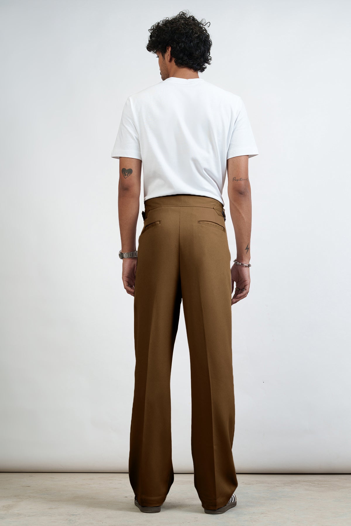 Sepia Brown Side Detail Men's Korean Pants