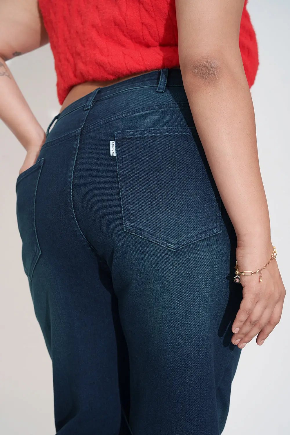 Tinted Teal Curve Straight fit Jeans