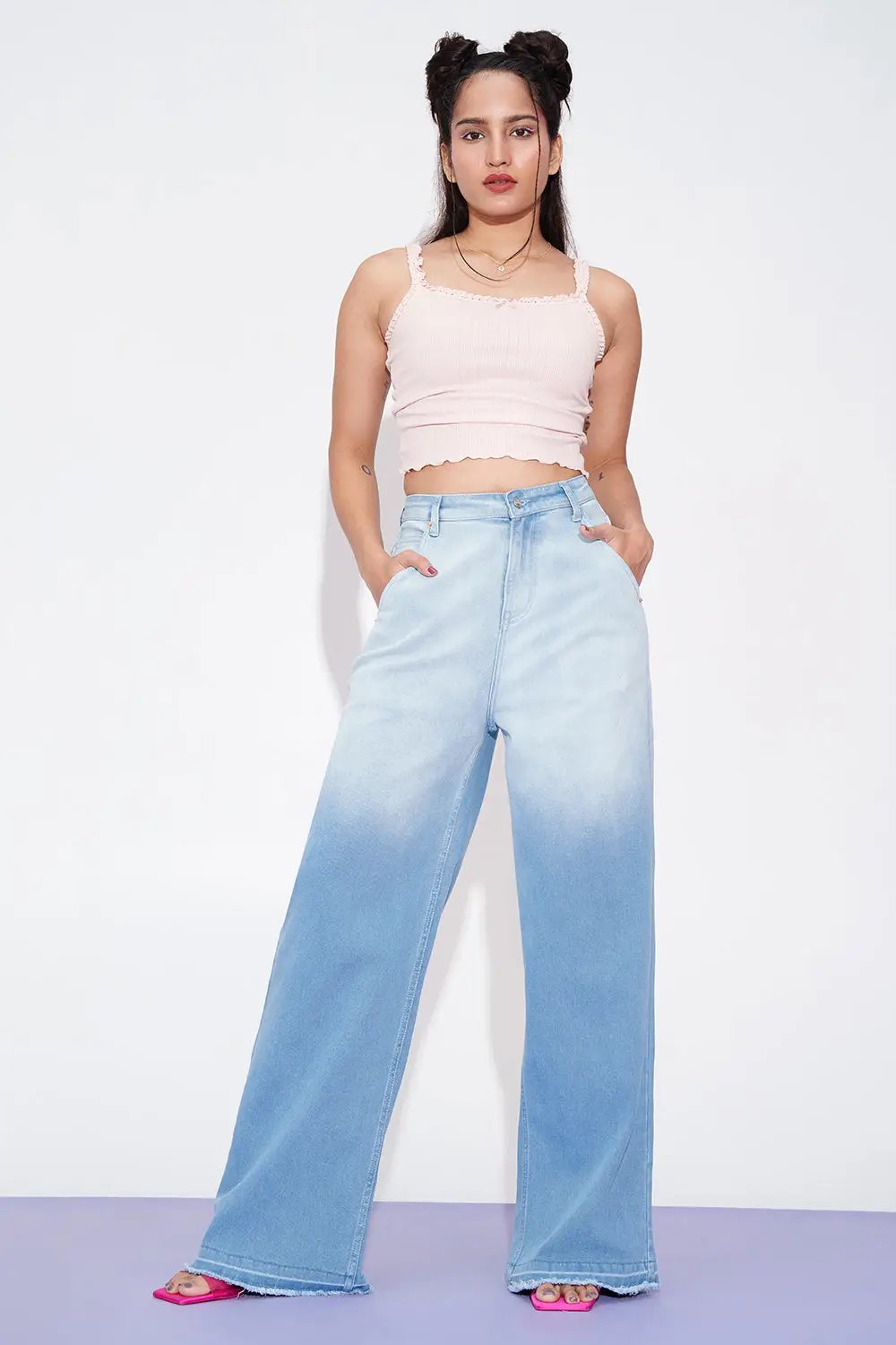 Oceanic Ombre Wide Leg Jeans