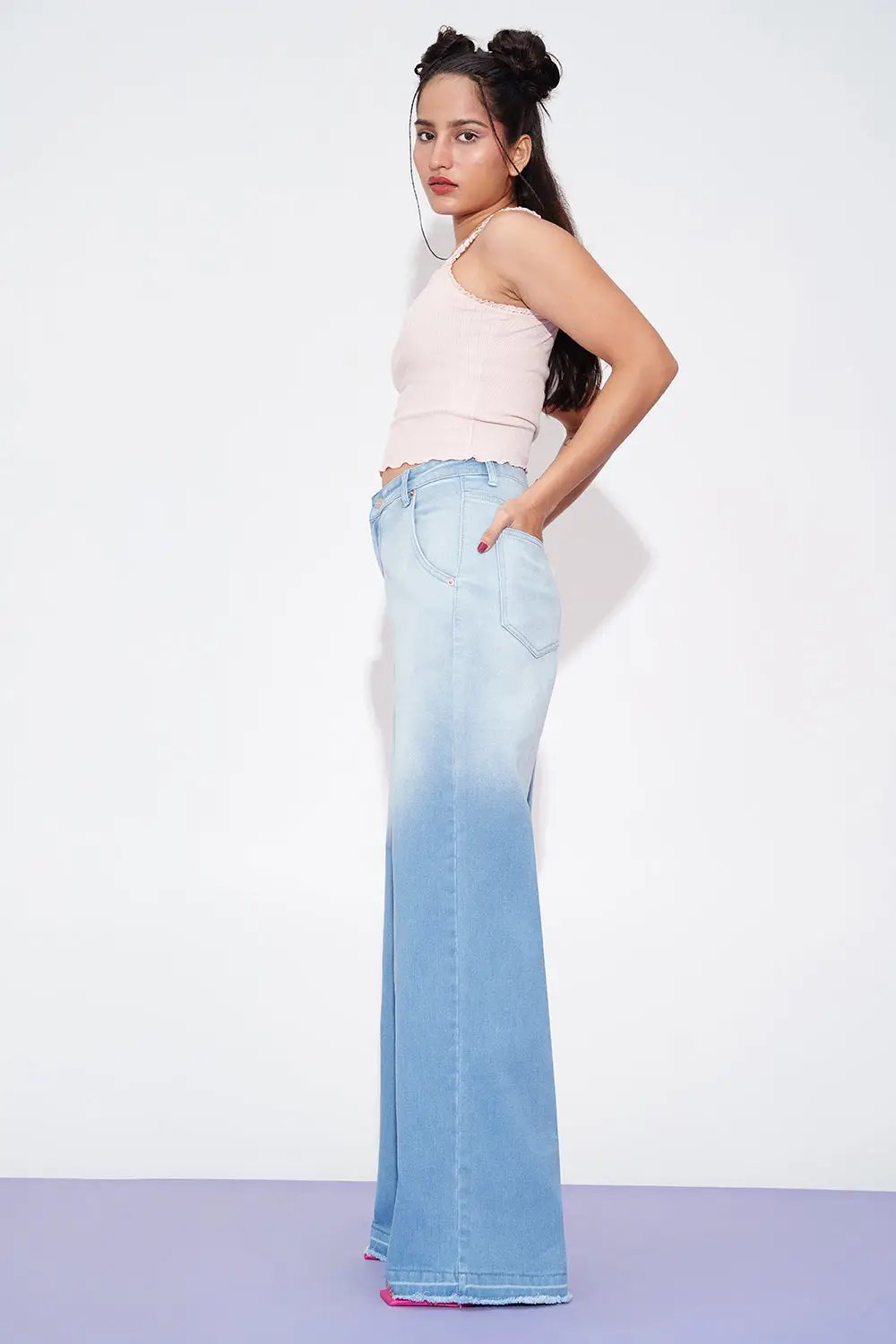 Oceanic Ombre Wide Leg Jeans