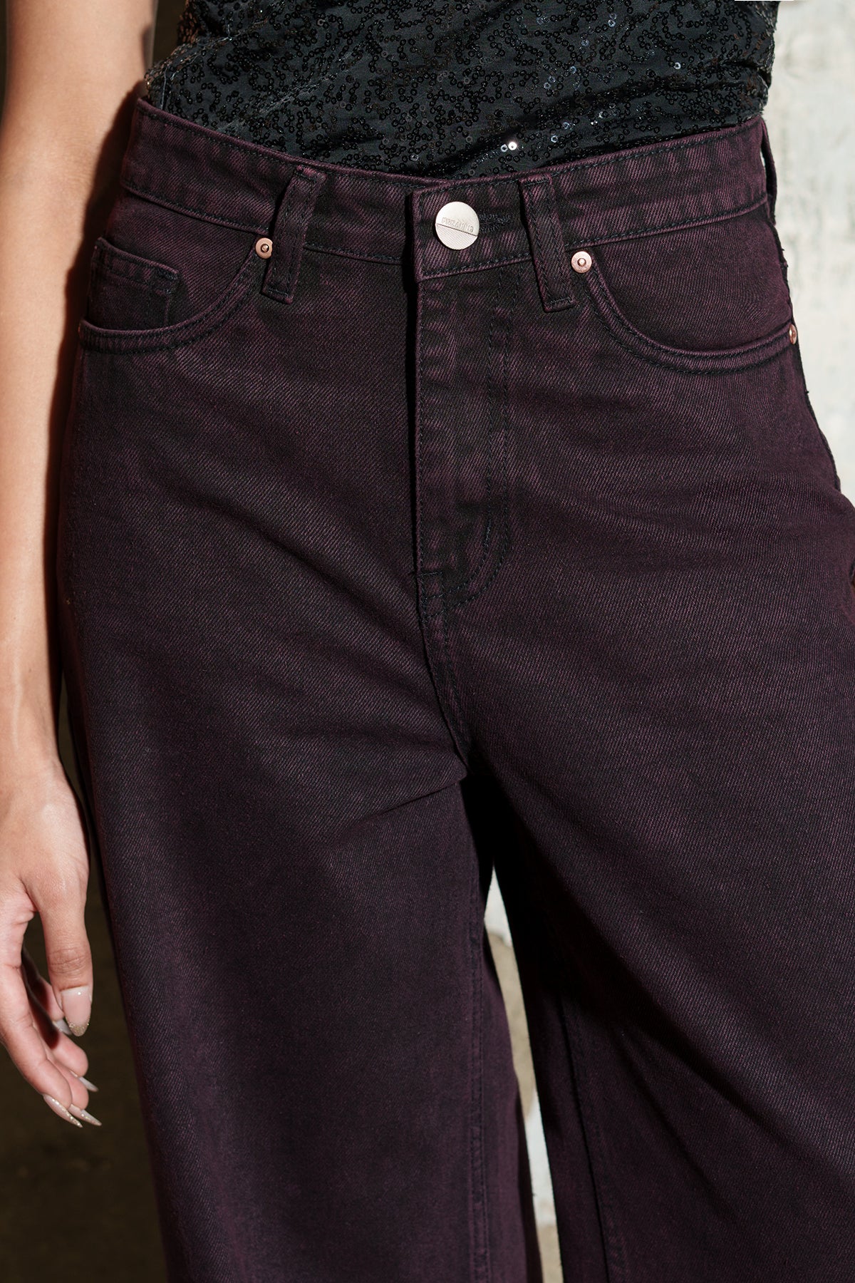 Midnight Merlot Wide Jeans