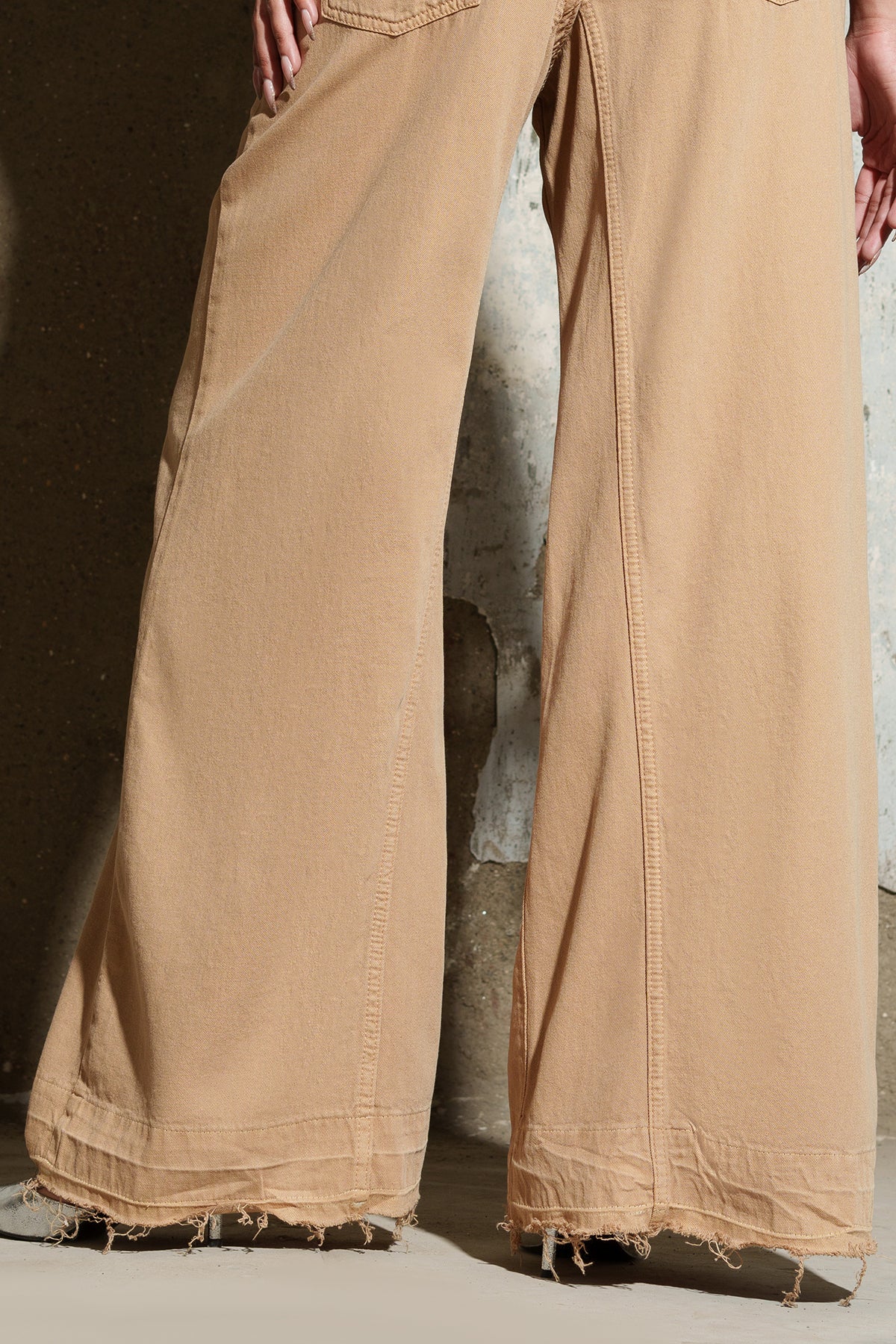 Fawn Denim Flared Korean Pants