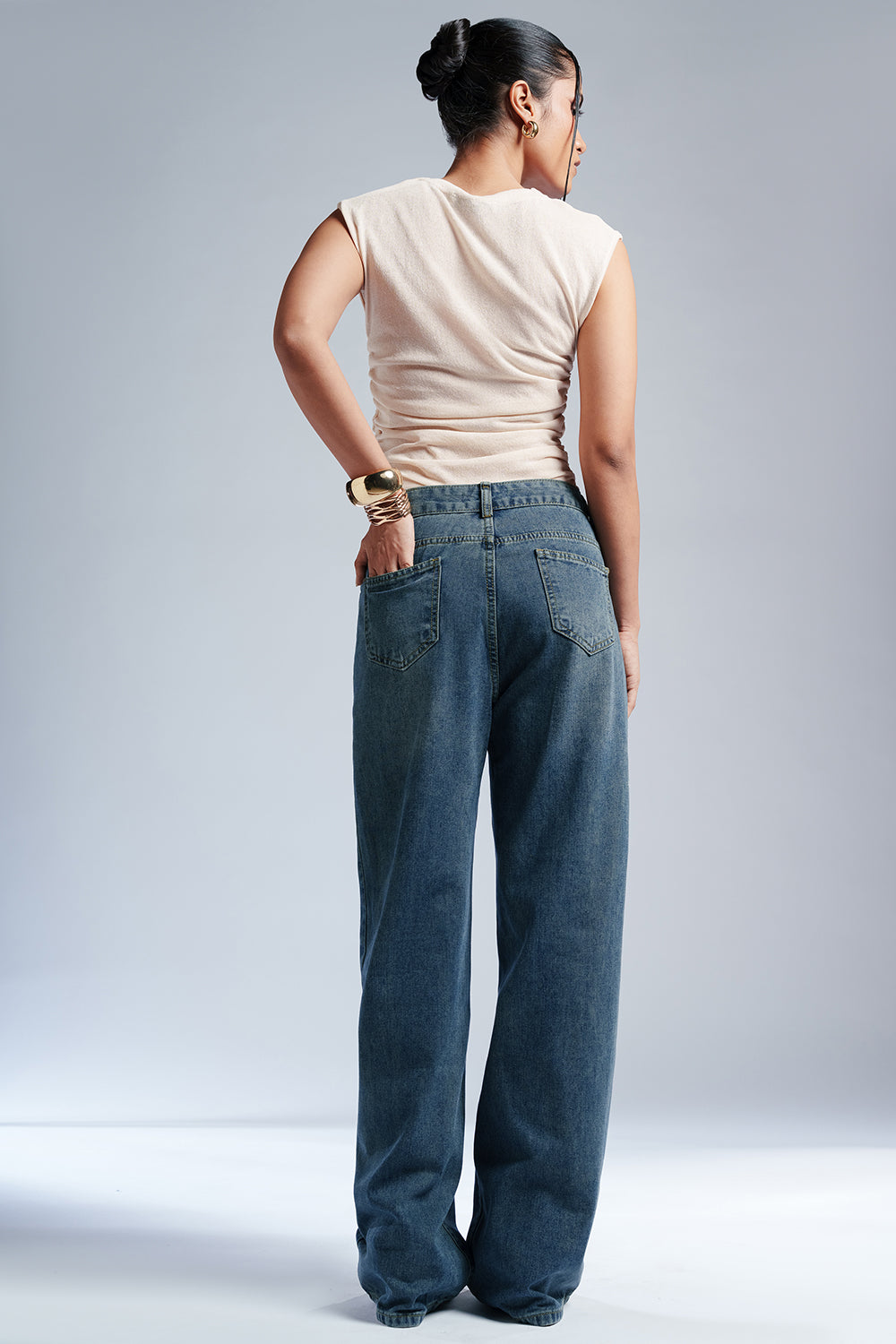 Astral Blue Straight Fit Adjustable Jeans