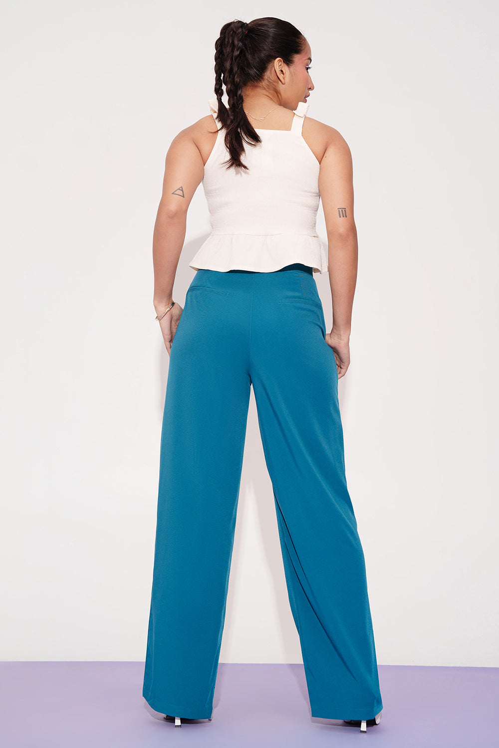 Sydney Blue Single Pleated Korean Pants