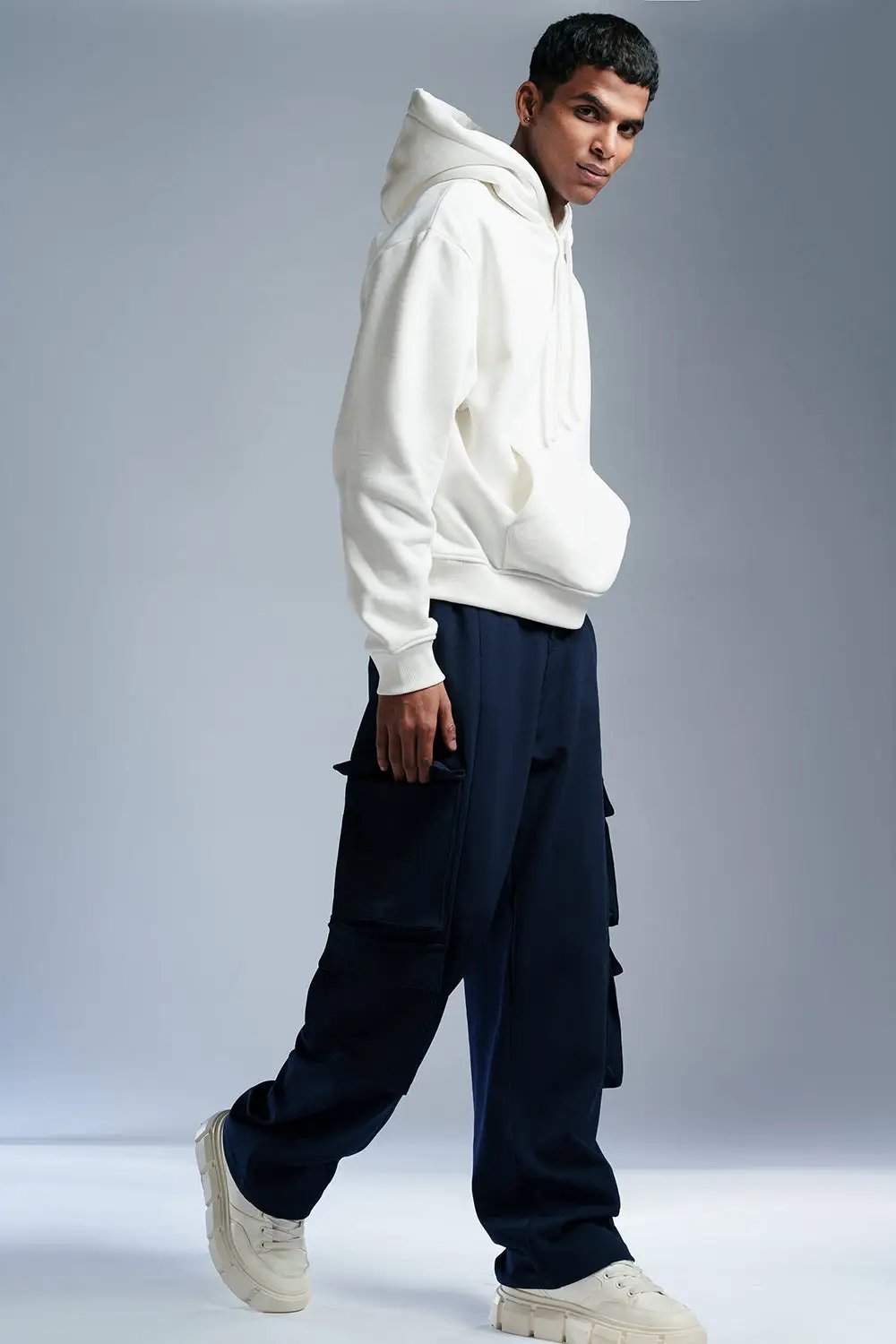 Starlit Navy Men's Cargo Korean Pants