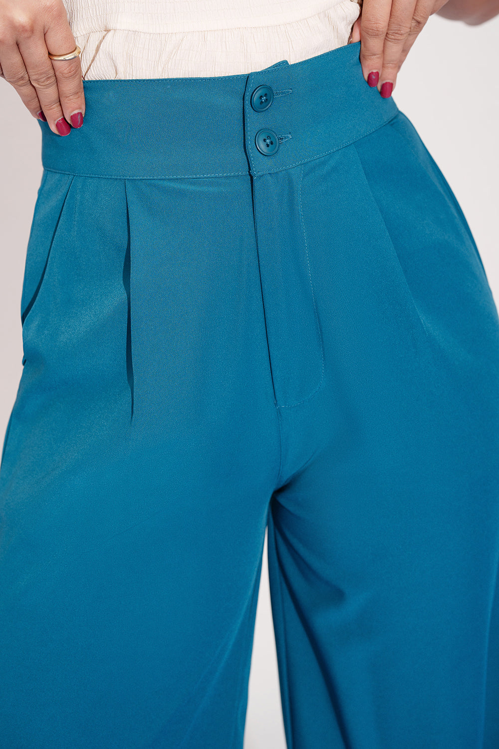 Sydney Blue Single Pleated Korean Pants