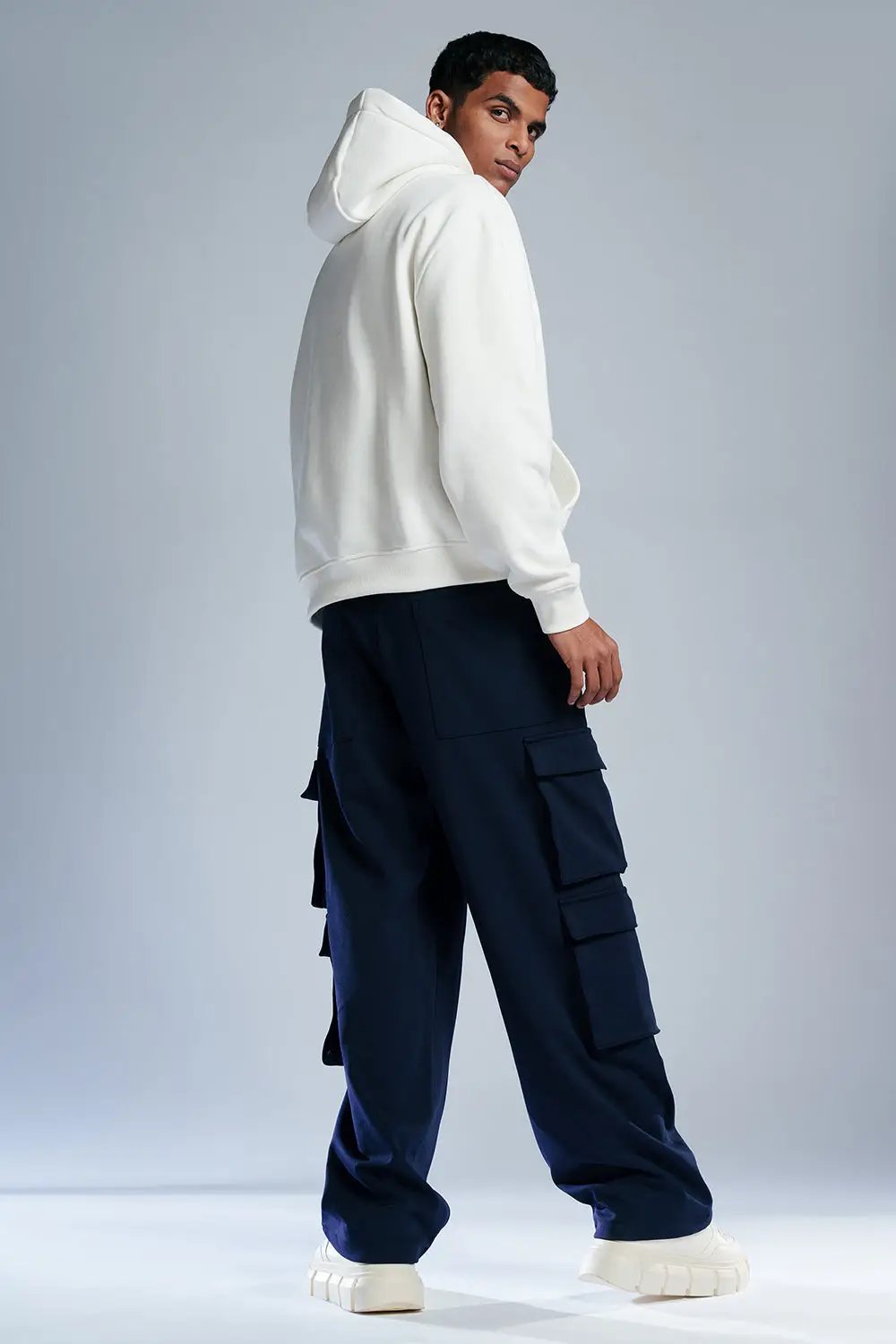 Starlit Navy Men's Cargo Korean Pants