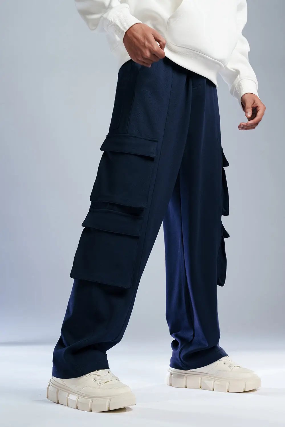 Starlit Navy Men's Cargo Korean Pants