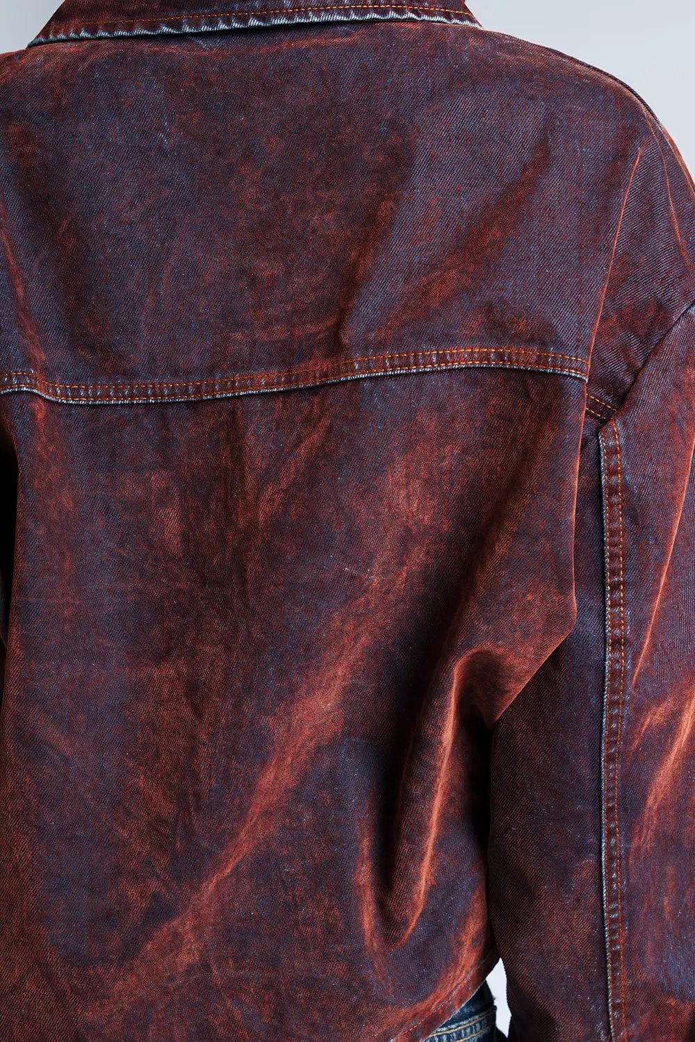 Wine Velvet Classic Denim Jacket