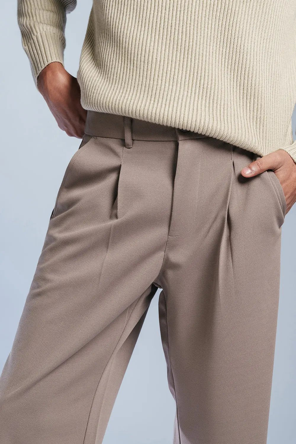 Drifter Taupe Men's Textured Korean Pants