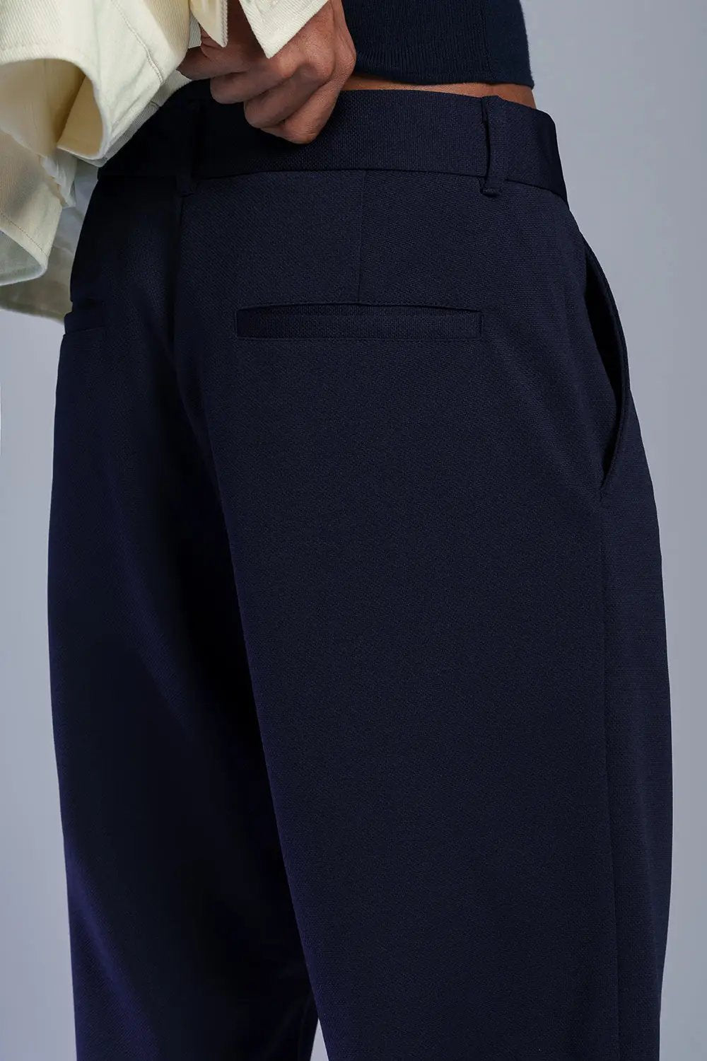 Pitch Navy Men's Textured Korean Pants