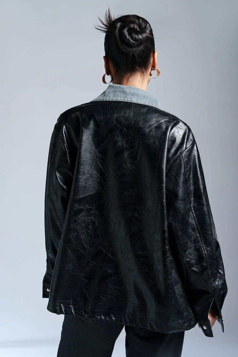 Dark Terrain Layered Leather Jacket