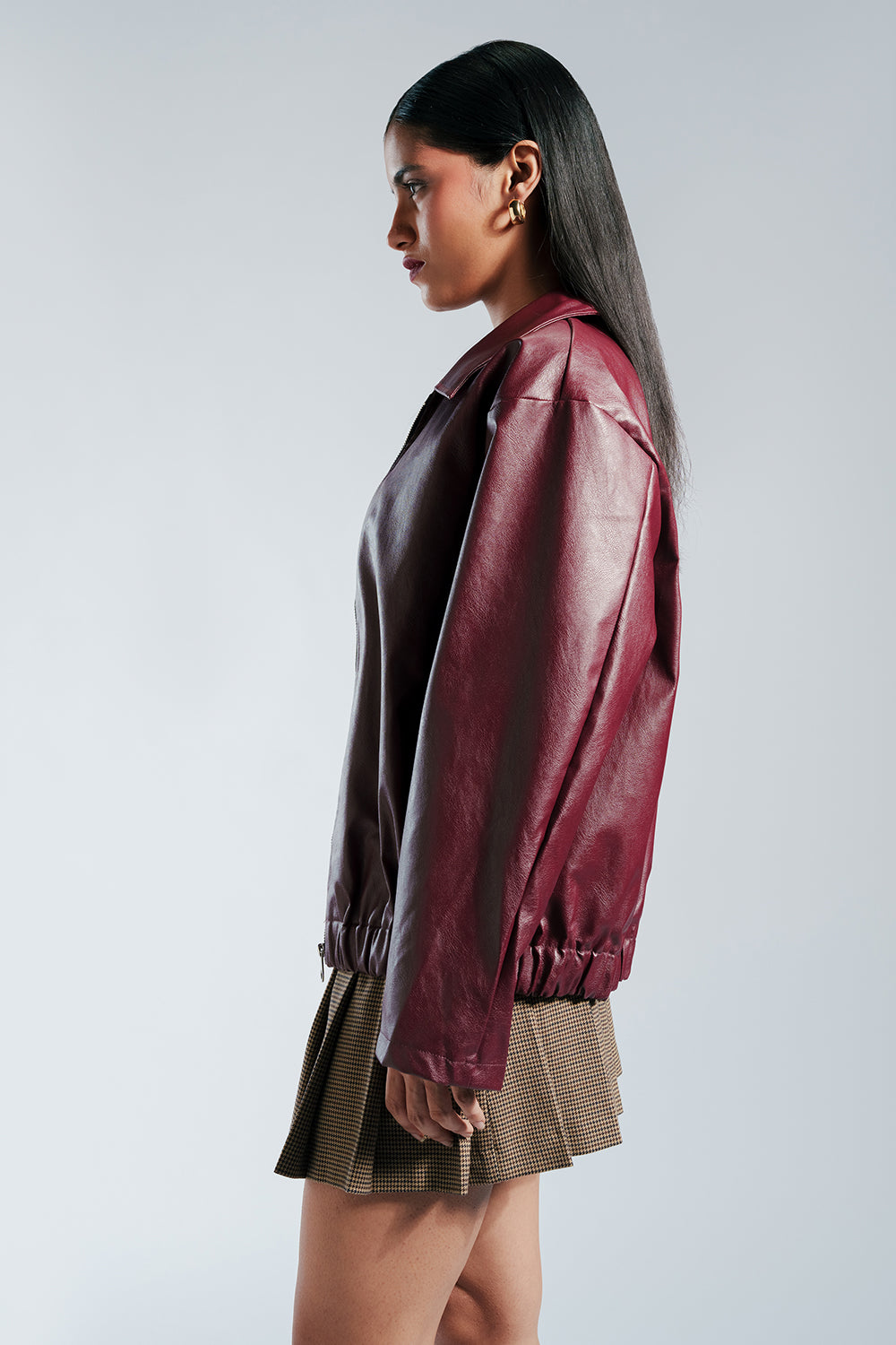 Berry Plum Leather Jacket