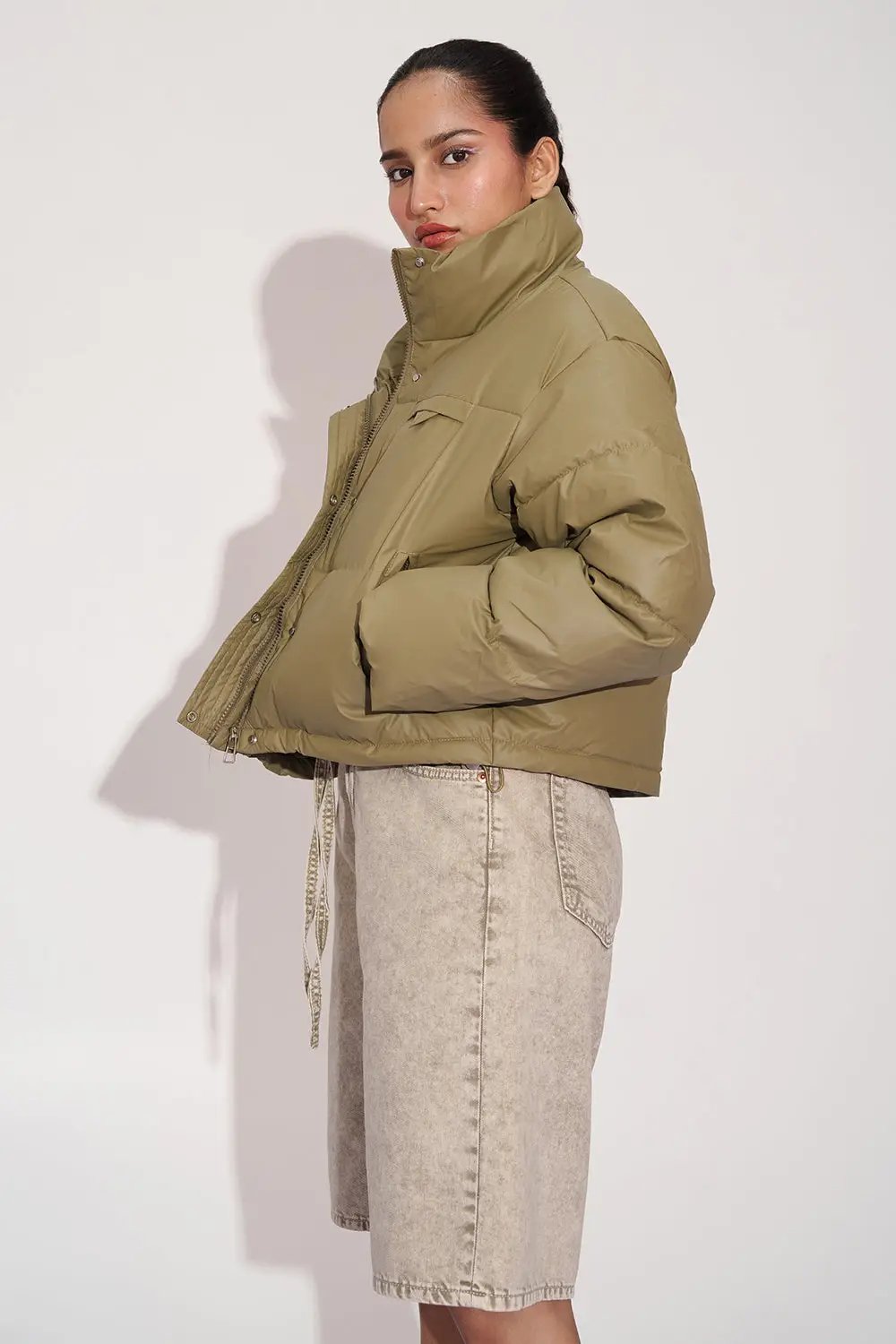 Dusty Olive Women's Puffer Jacket