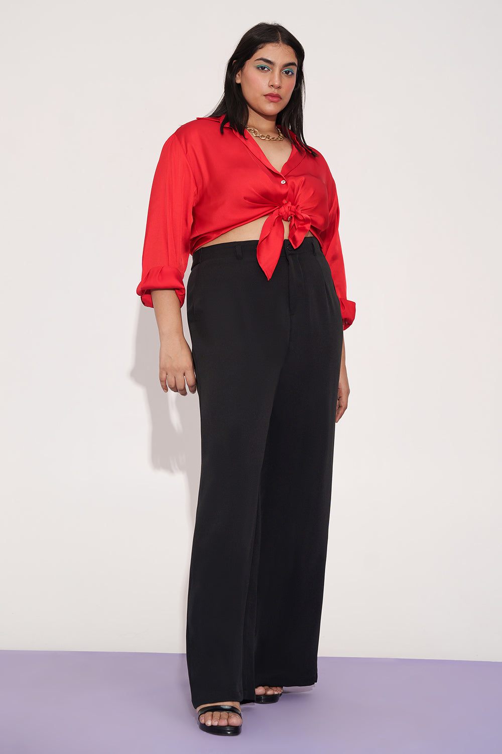 Dark Siren Curve Wide Leg Adjustable Korean Pants