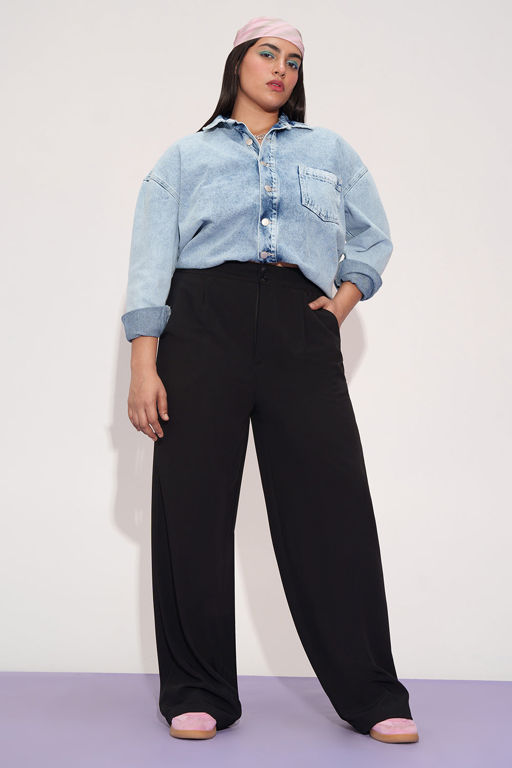 Luna Night Curve Straight Fit Korean Pants