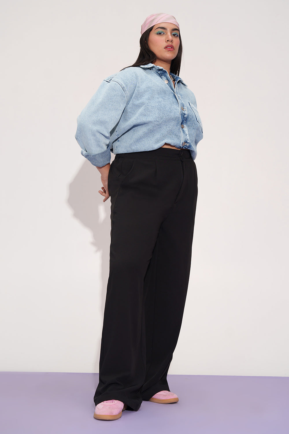 Luna Night Curve Straight Fit Korean Pants