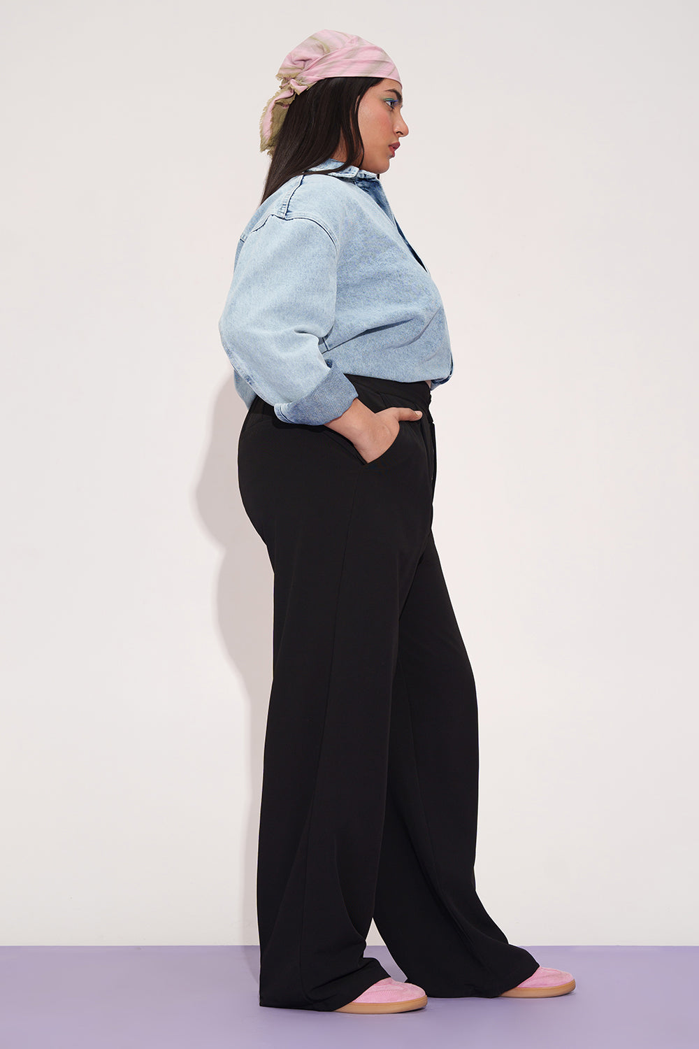 Luna Night Curve Straight Fit Korean Pants