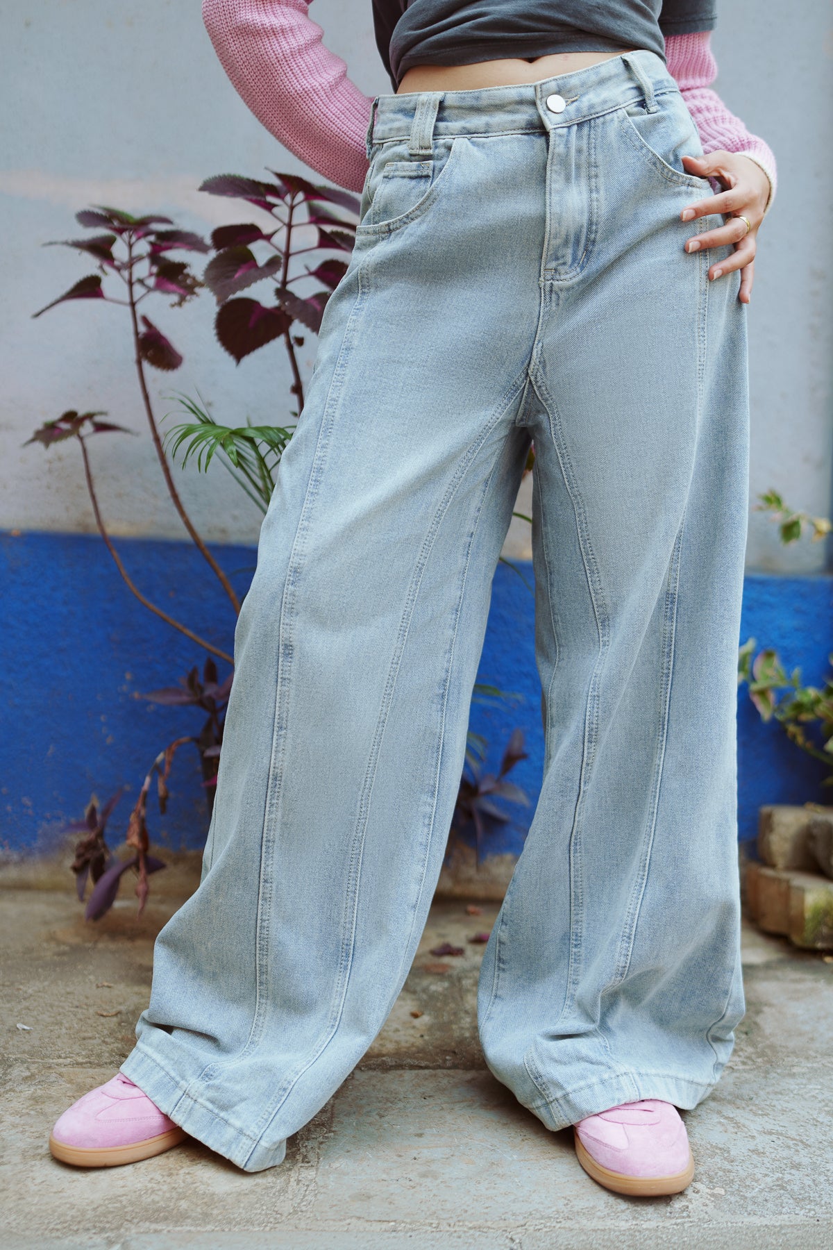 Tempest Light Blue Denim Flared Jeans