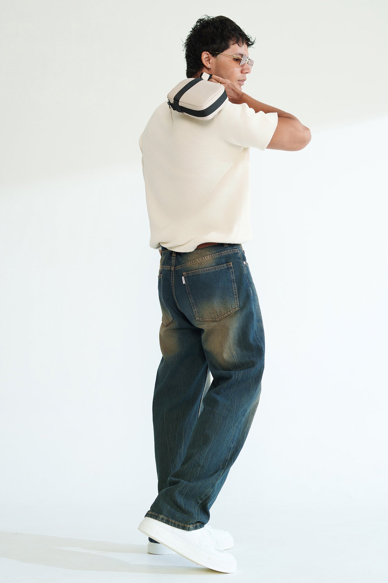 Oak Indigo Men's Baggy Straight Jeans