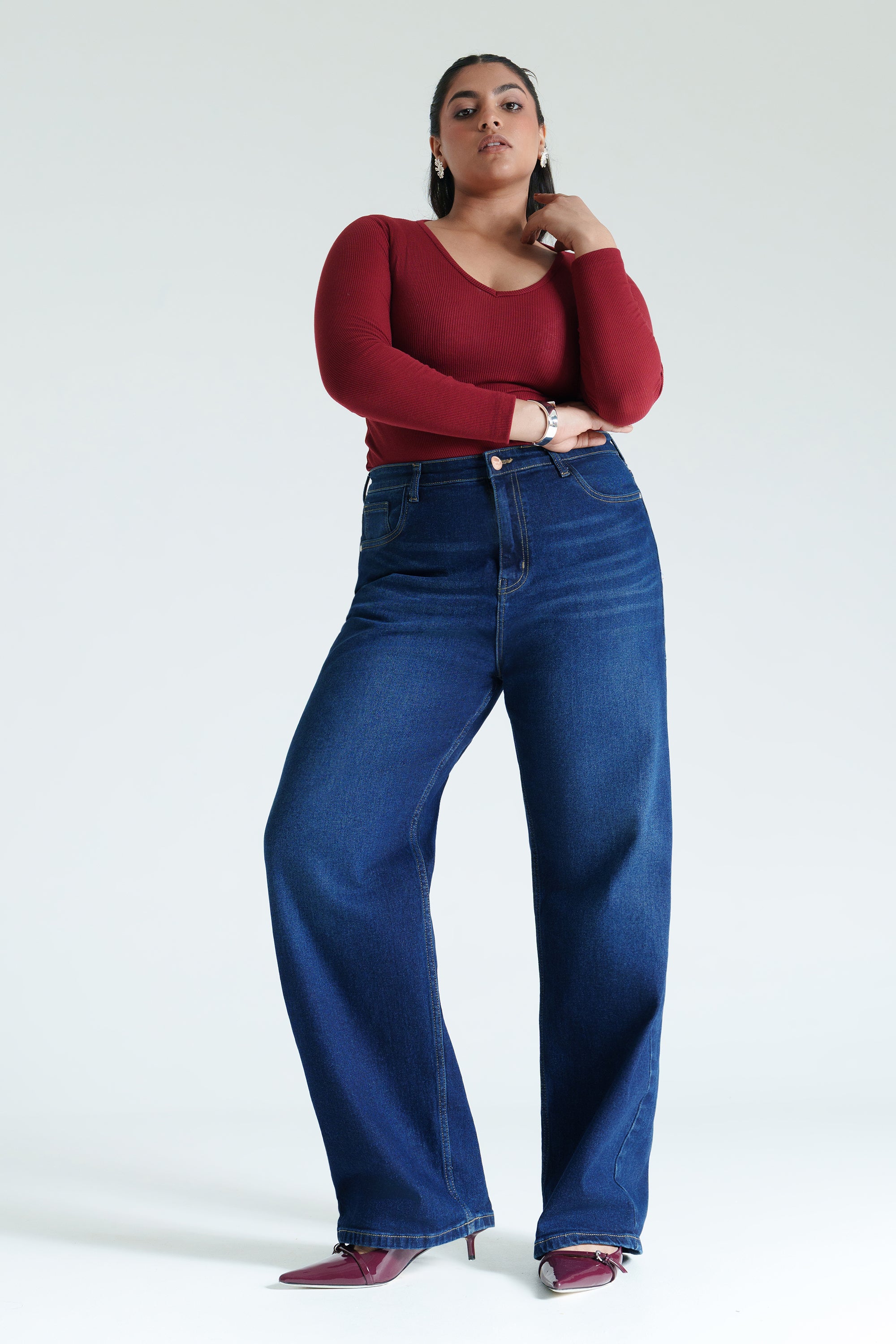 Curve Lunar Blue Straight Jeans