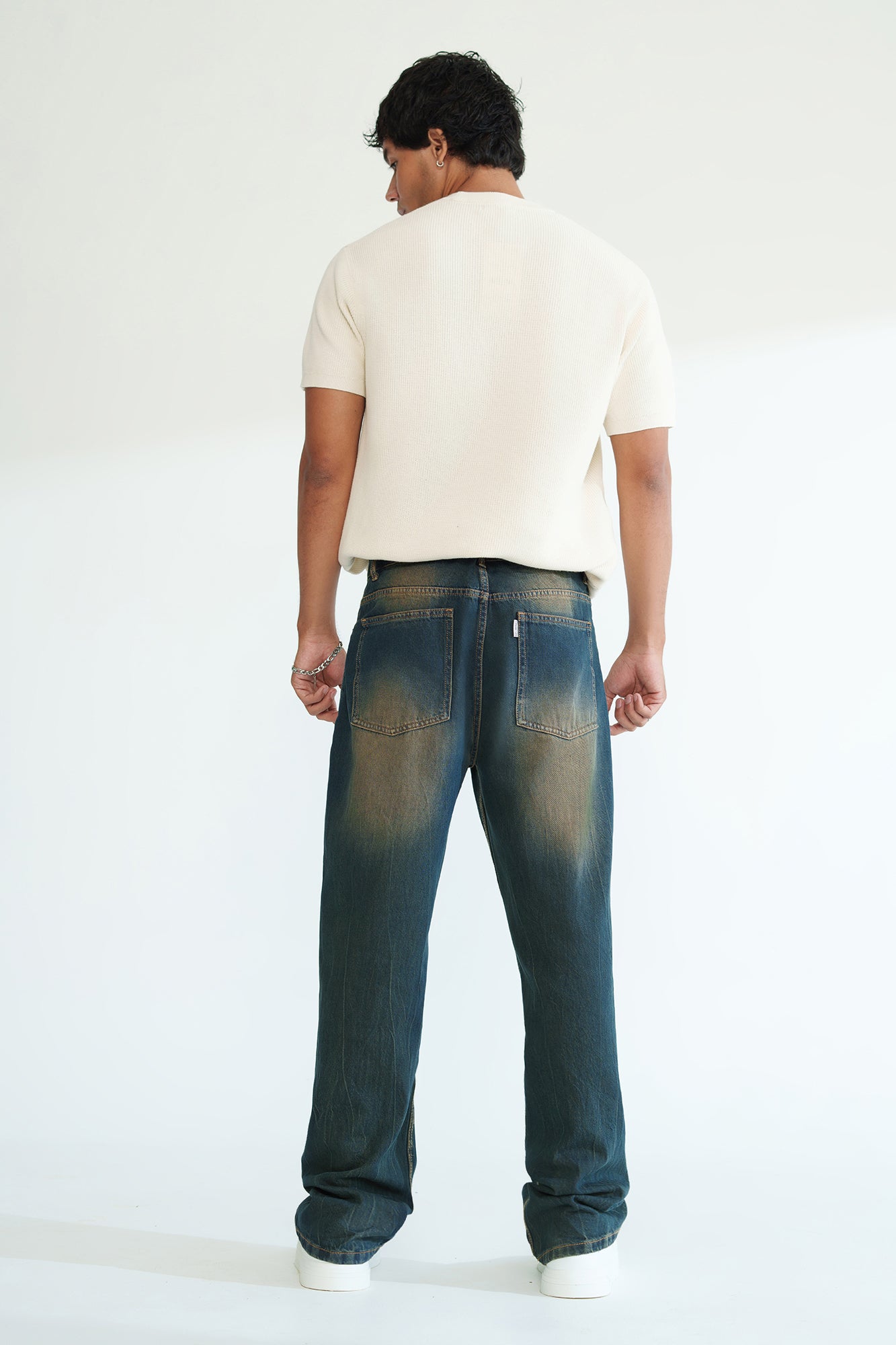 Oak Indigo Men's Baggy Straight Jeans