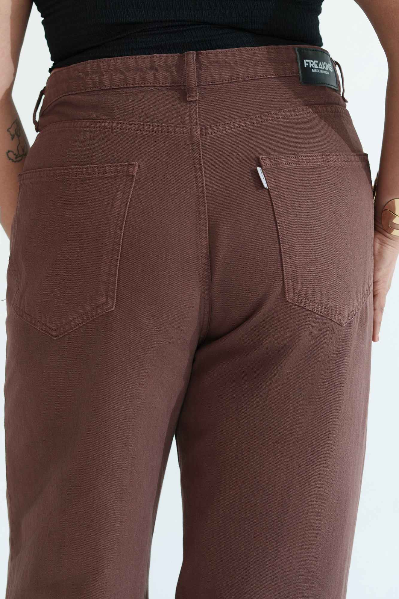 Curve Brown Straight Jeans for Curvy Figures
