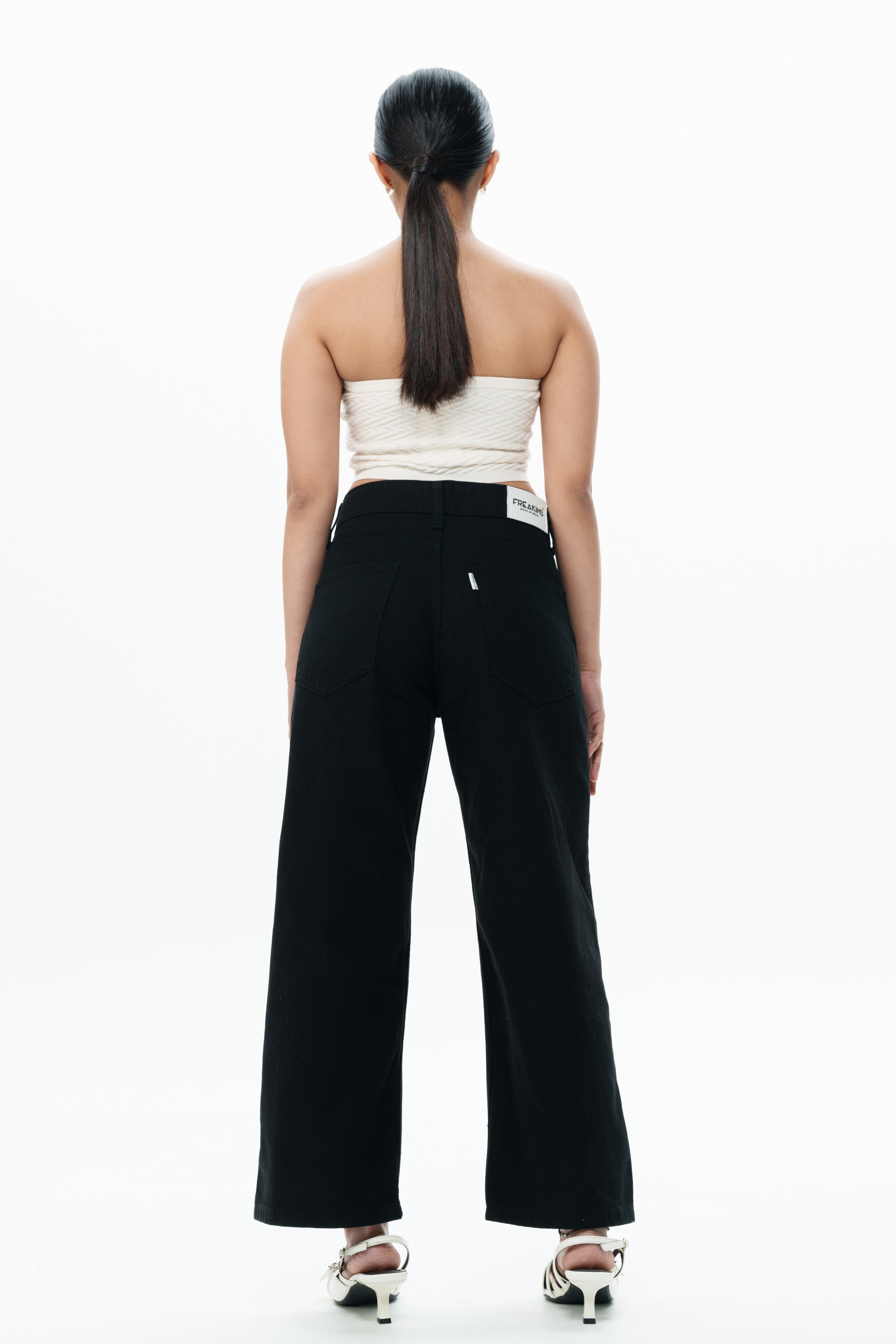 Black Void Ripped Cropped Baggy Jeans