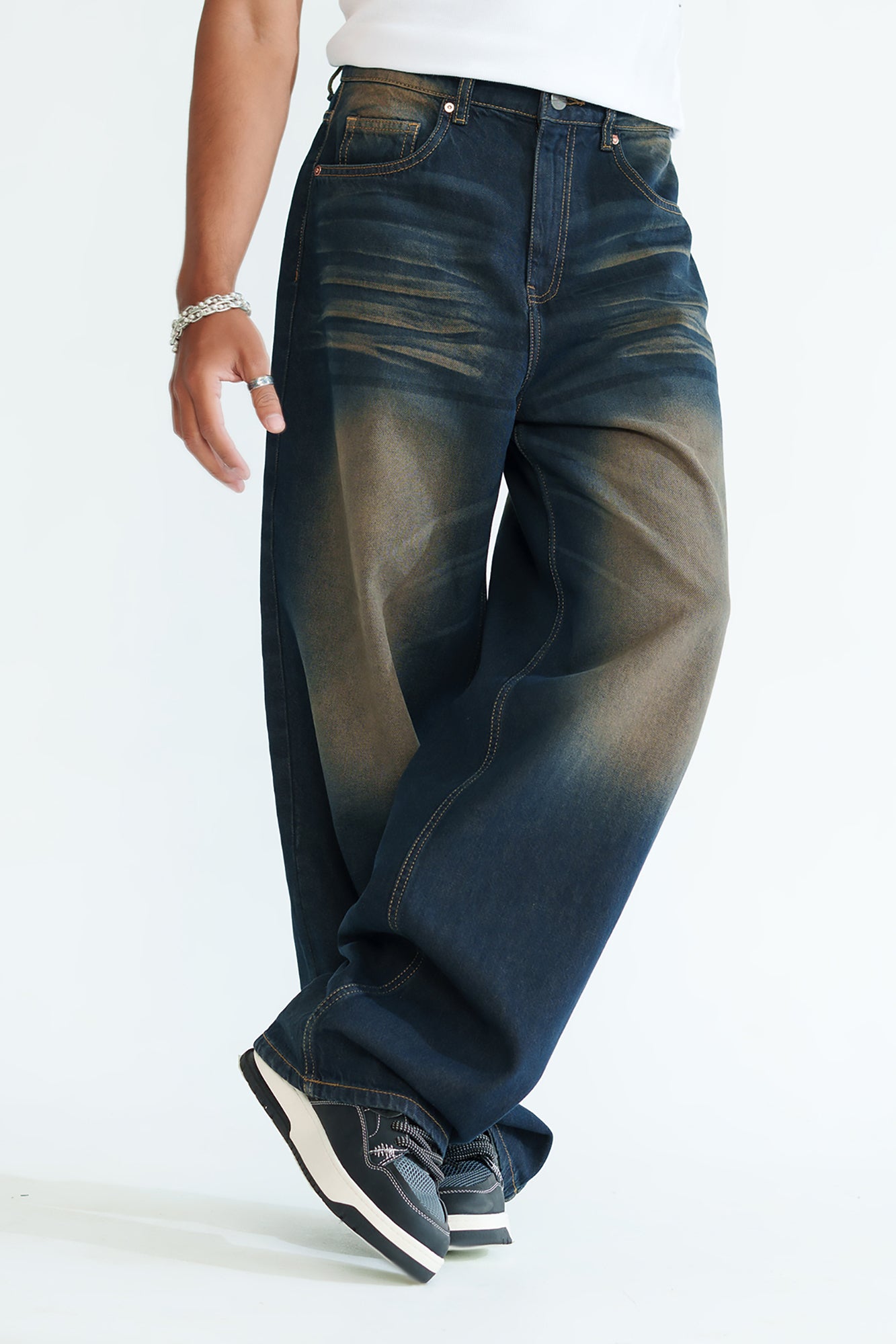 Retro Tint Men's Baggy Straight Jeans