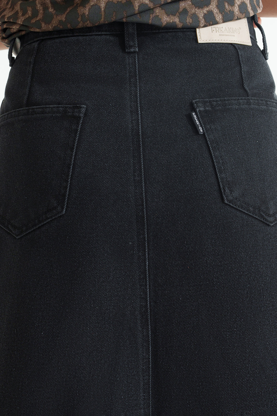 Moonfade Long Straight Denim Skirt