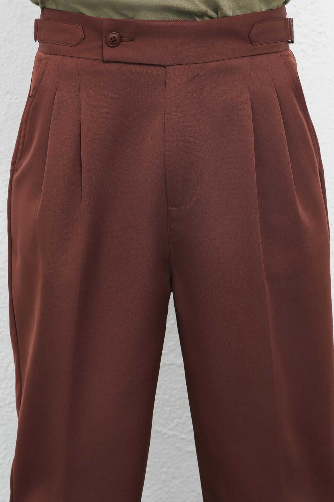 Truffle Brown Adjustable Men's Straight Korean Pants