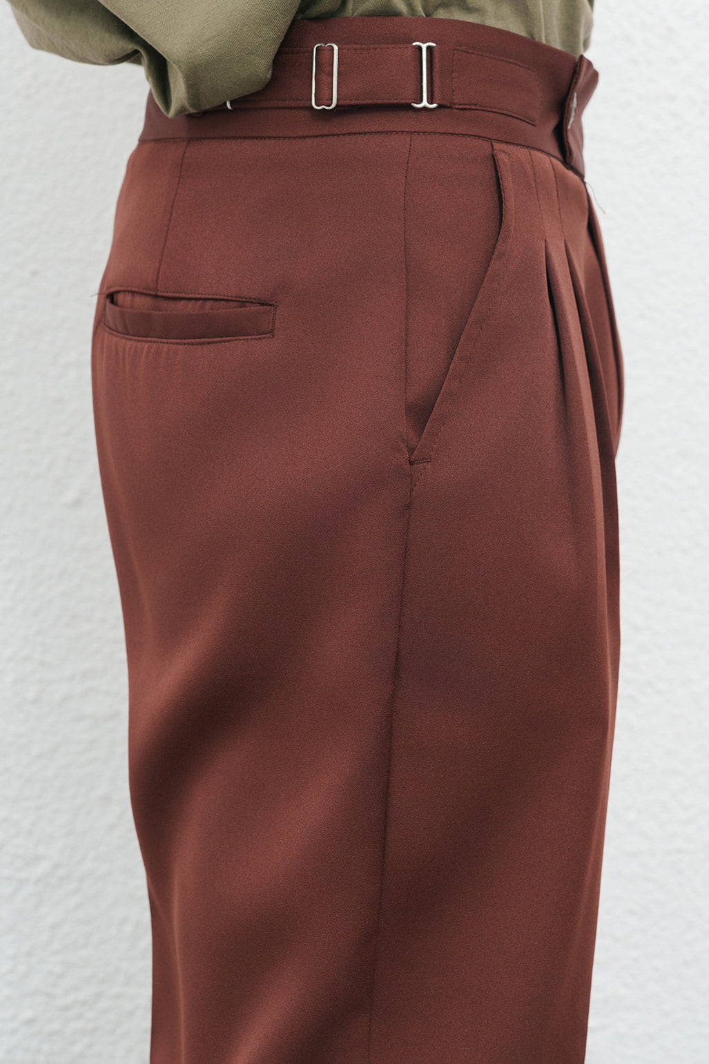Truffle Brown Adjustable Men's Straight Korean Pants